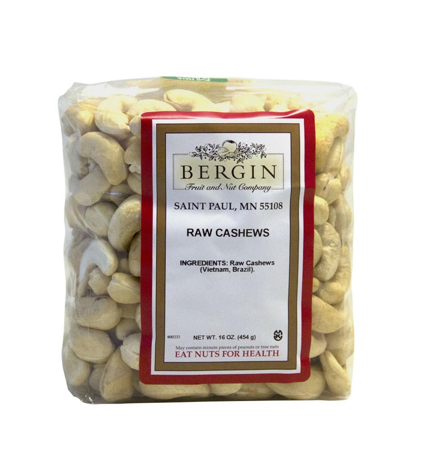 Buy Bergin Raw Cashews 16 oz - Premium Quality Nuts | Healthy Snack - Buy Online on GoSupps.com