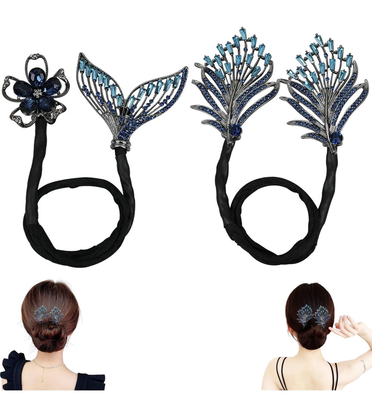 Rhinestone Flower Hair Clip Whale Tail Rhinestone Flower Hair Clip For Women Lazy Hair Curler Deft Bun Maker Elegant Lazy Hair Curler Bun Clips Ocean Blue Feather Hairpin (Size : Feather+Whale Ta 1 count (Pack of 1) - Buy Online on GoSupps.com