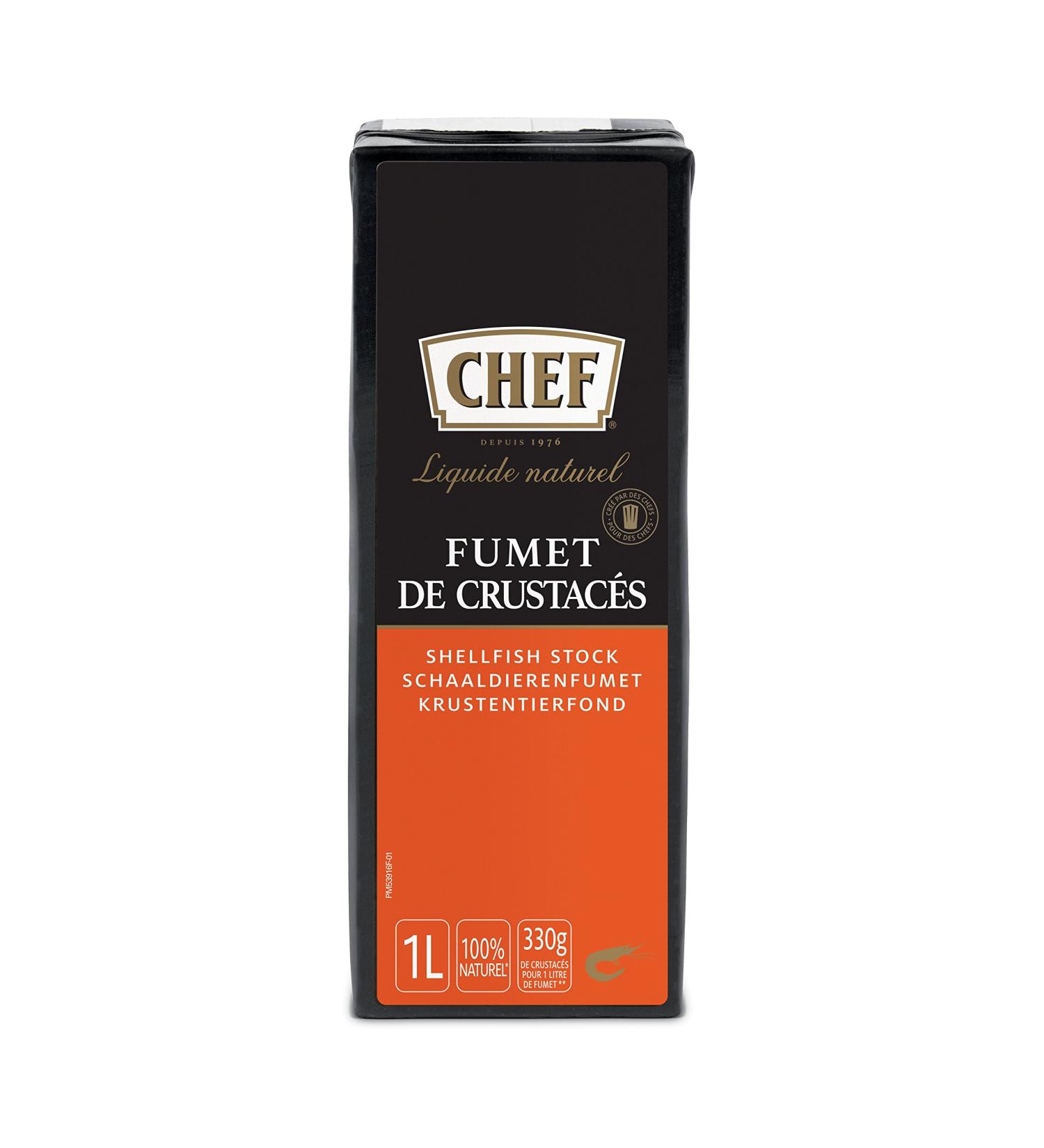 Chef All Natural Shellfish Stock 1 Litre - Premium Seafood Broth for Gourmet Recipes - Buy Online on GoSupps.com