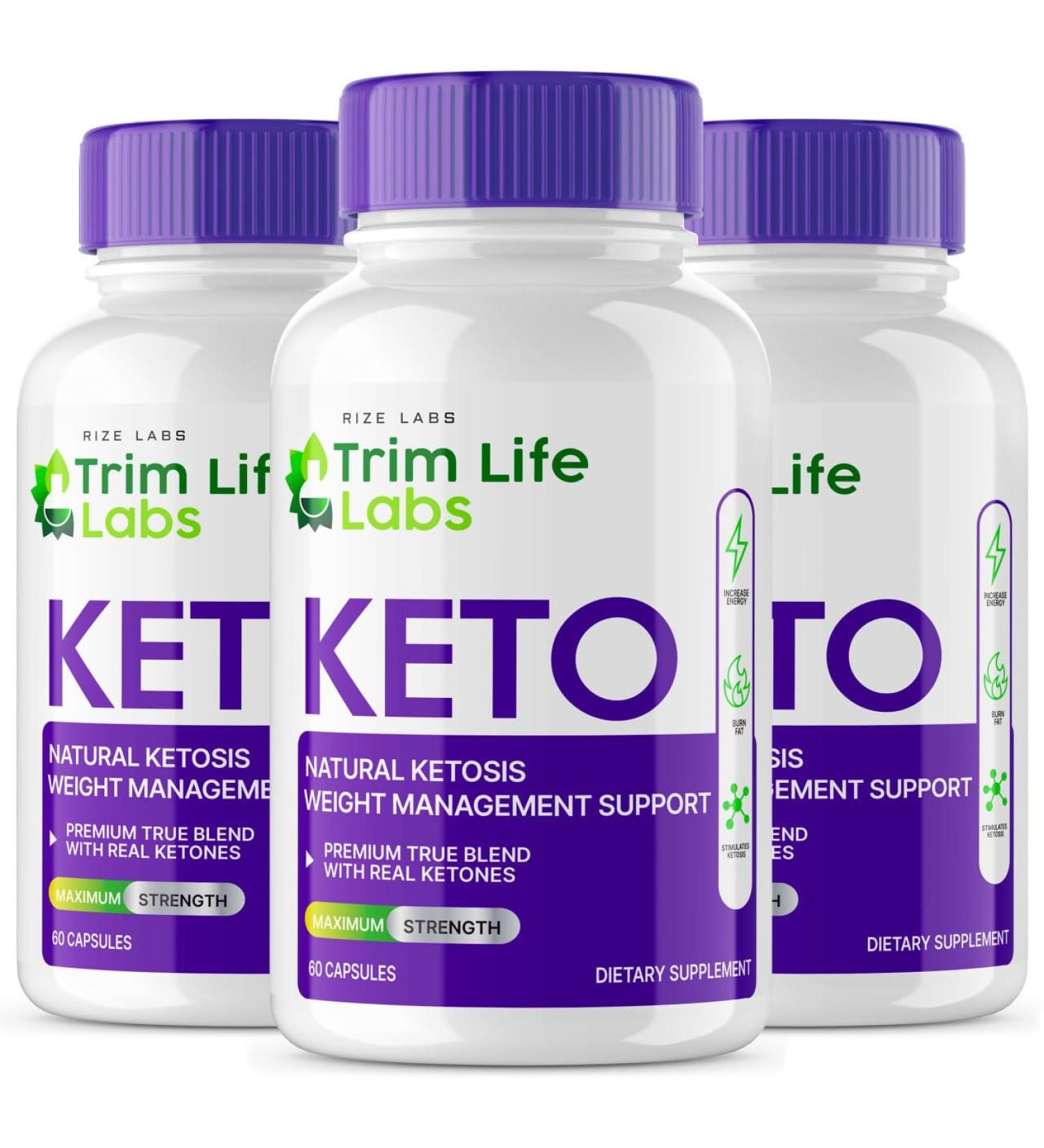 Trim Life Labs Keto Capsules (3 Pack) - Maximum Strength Weight Loss Pills | Keto+ACV Supplement | 180 Capsules | Reviews & Results - Buy Online on GoSupps.com