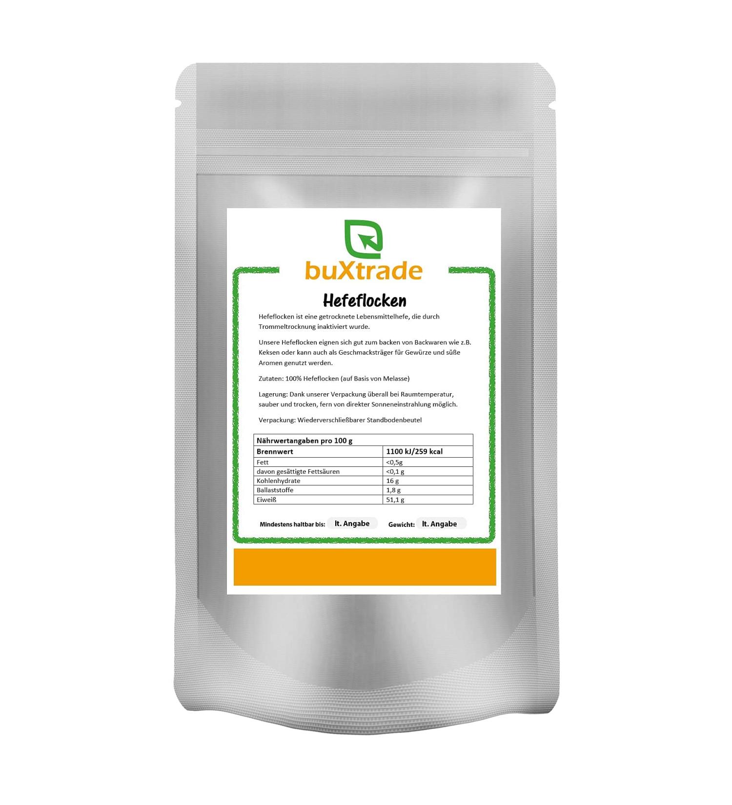 2x 500 g | Yeast flakes | Yeast | dried | Molasses | pure | Food yeast | Buxtrade 500 g (pack of 2)