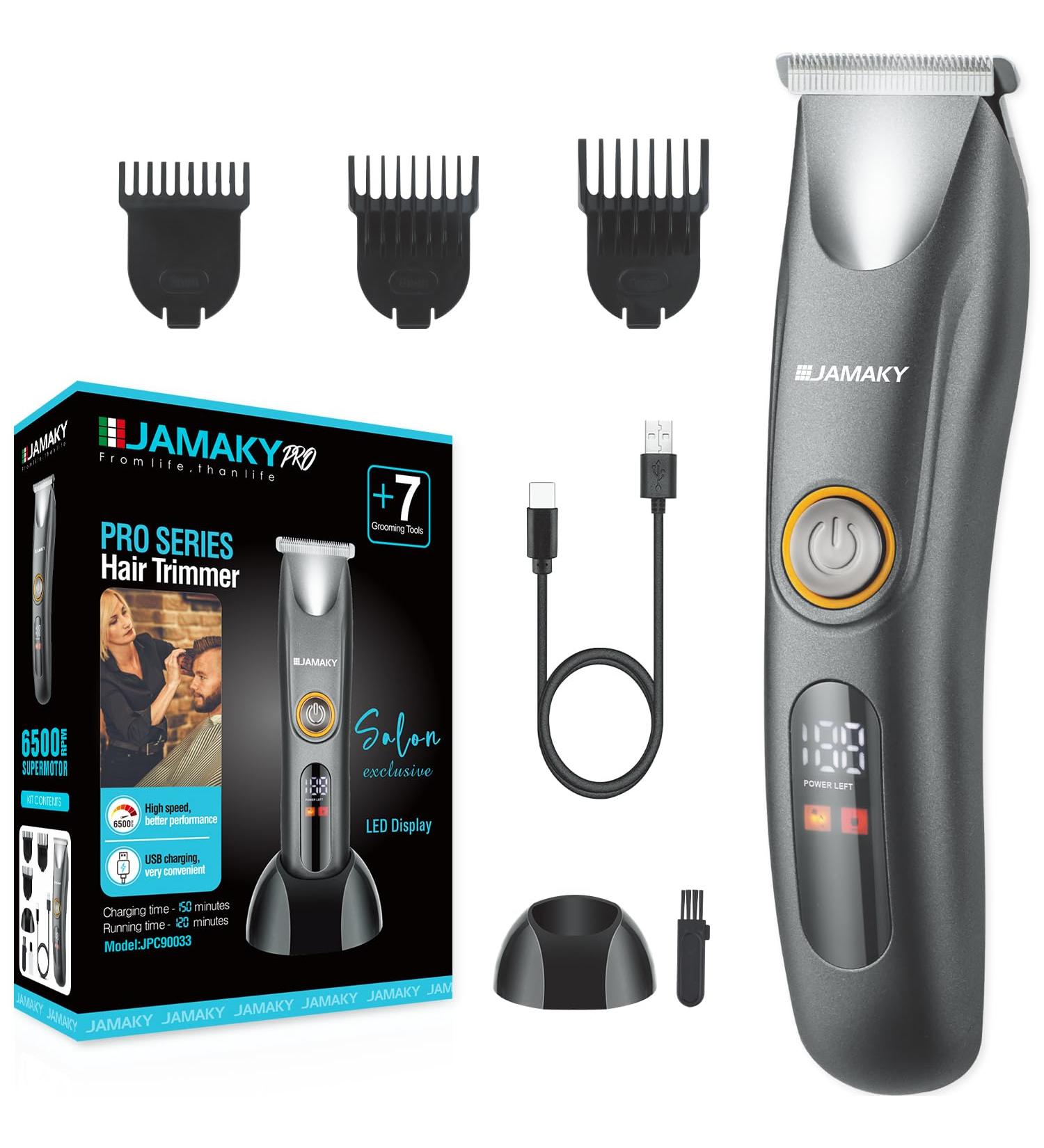 Buy Cordless Hair Trimmer for Men | T Liners Clippers with LED Light & Digital Display - Type-C Rechargeable - Buy Online on GoSupps.com