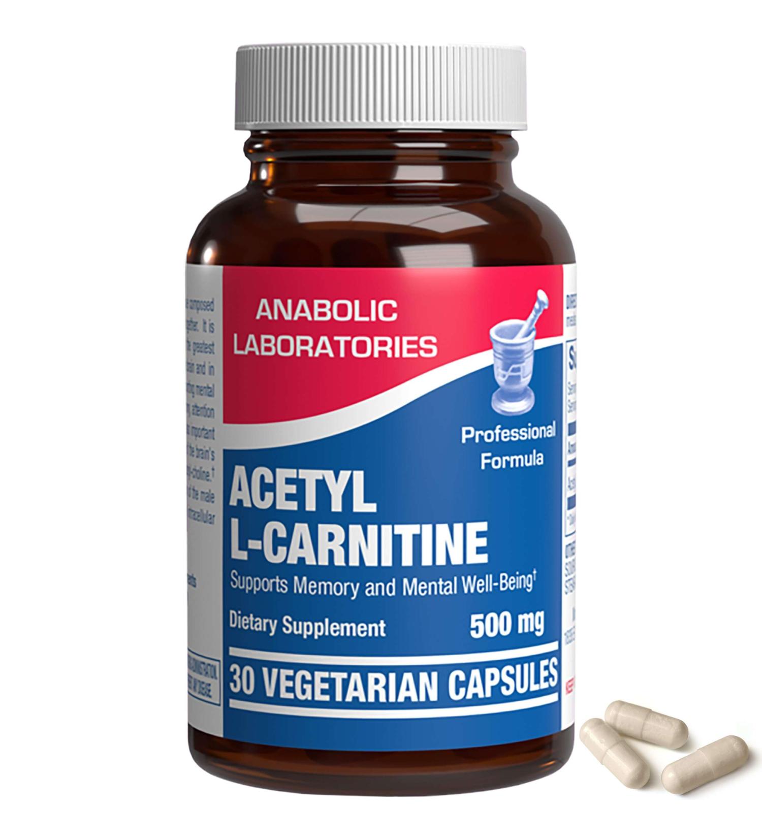Buy Anabolic Laboratories Acetyl L Carnitine Supplements 30 Vegetarian Capsules for Brain Health & Energy International Shipping Available - Buy Online on GoSupps.com