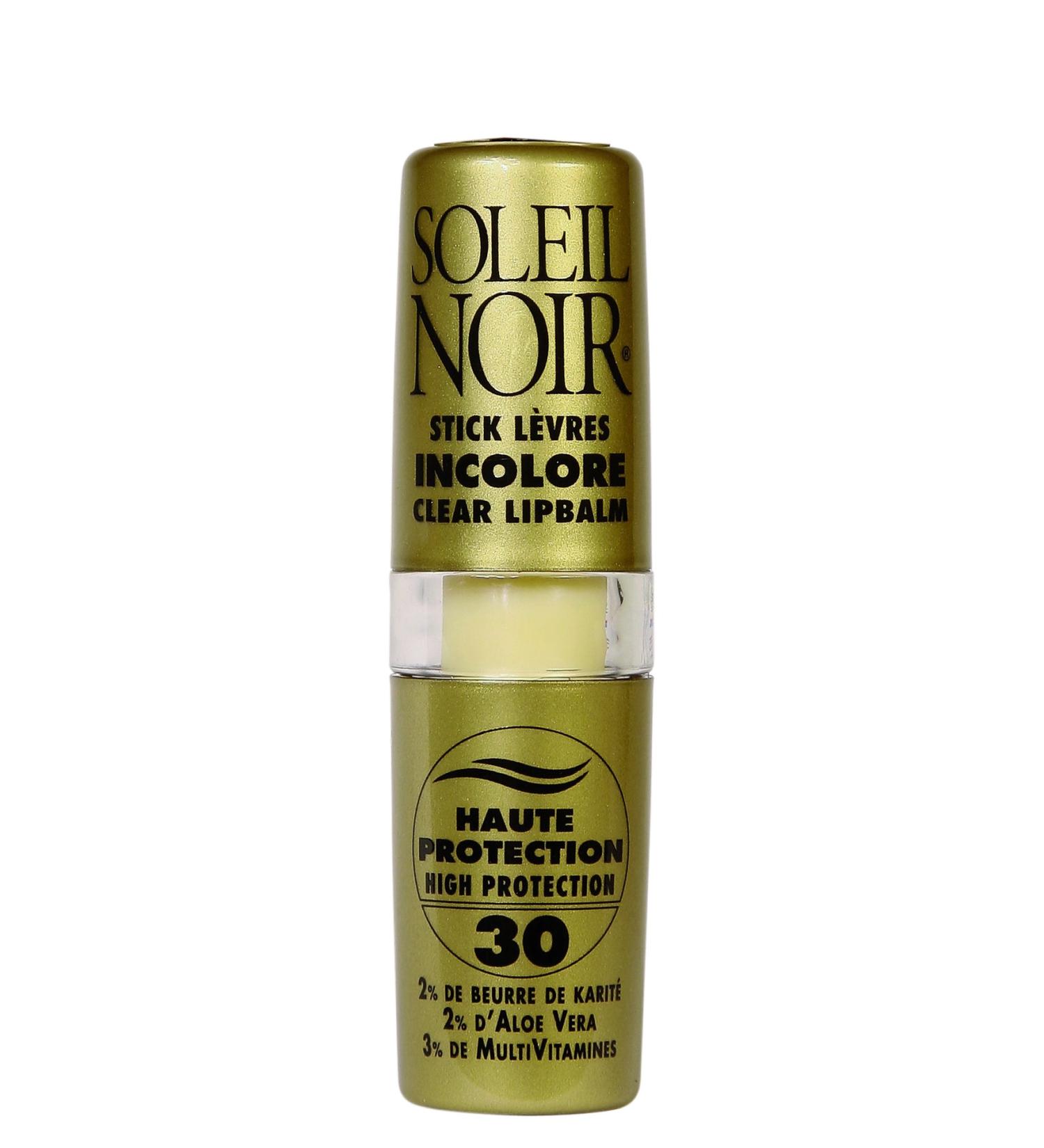Soleil Noir - Stick Levres Incolore Indice 30 Protection Solaire 1 unit (Lot de 1)