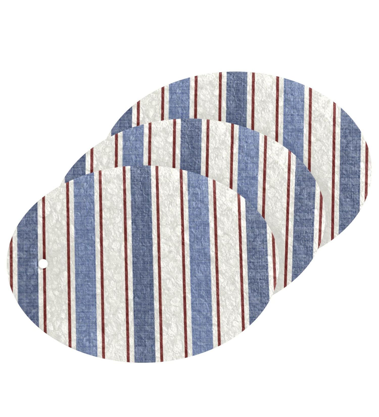 3-Pack Cleaning Kitchen Sponges Oval Blue Cloth Strip Kitchen Cellulose Dishwashing Wood Pulp Cotton one sizex3 Blue - Buy Online on GoSupps.com