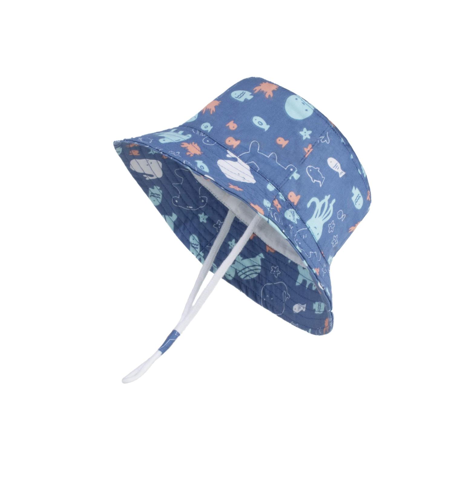 LANGZHEN Baby Girls Beach Sun Protection Hat with Chin Strap, Navy, 1-2 Years - Buy Online on GoSupps.com