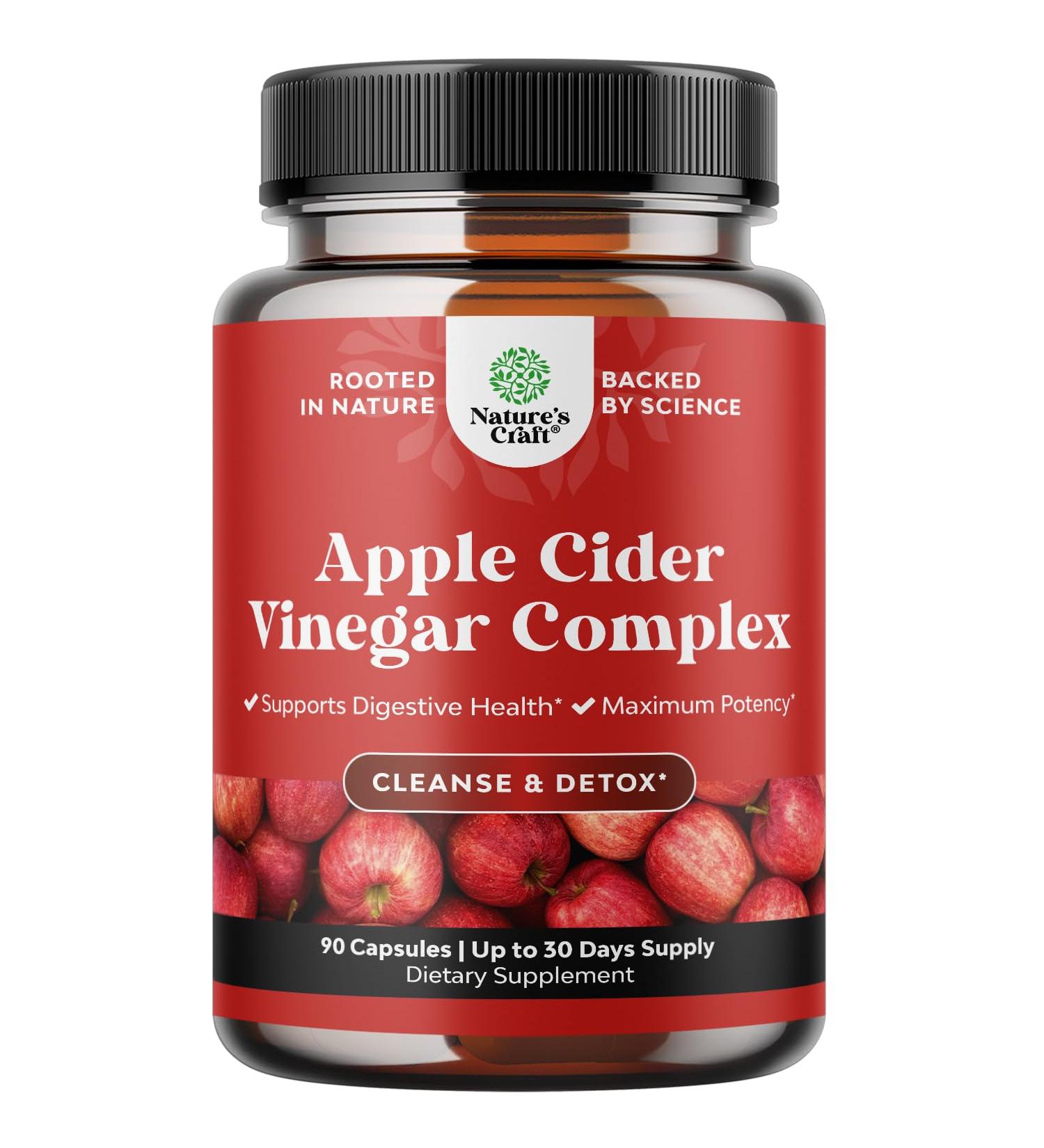 Cleansing Apple Cider Vinegar Capsules - ACV Cleanse and Detox Pills for Gut and Digestive Health with Slimming Cayenne - Extra Strength ACV Capsules for Gut Cleanse and Full Body Detox (30 Servings) - Buy Online on GoSupps.com