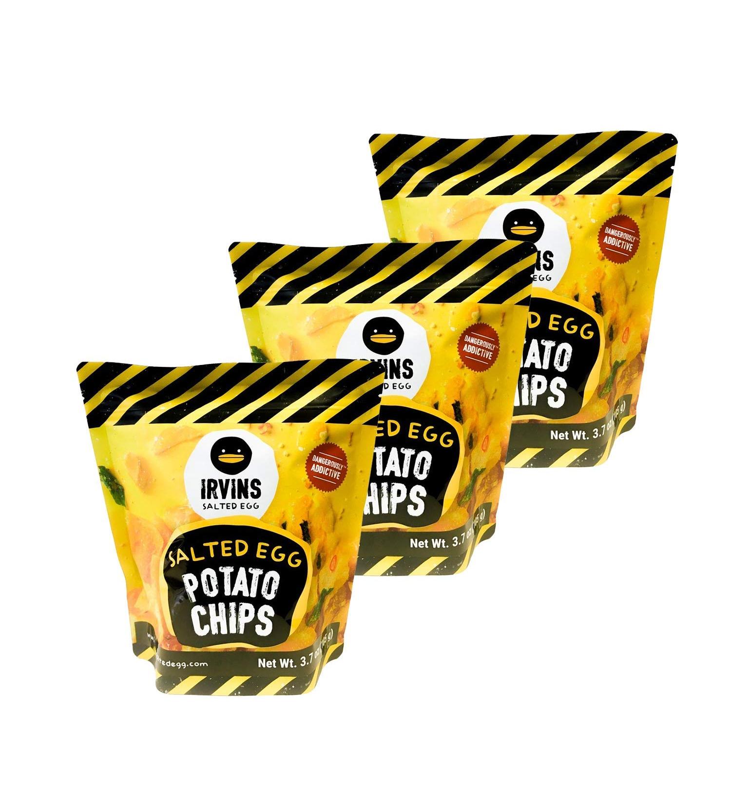 IRVINS Salted Egg Potato Chips Crisps 230g (Pack of 3) Salted Egg Potato 690 (Pack of 3)