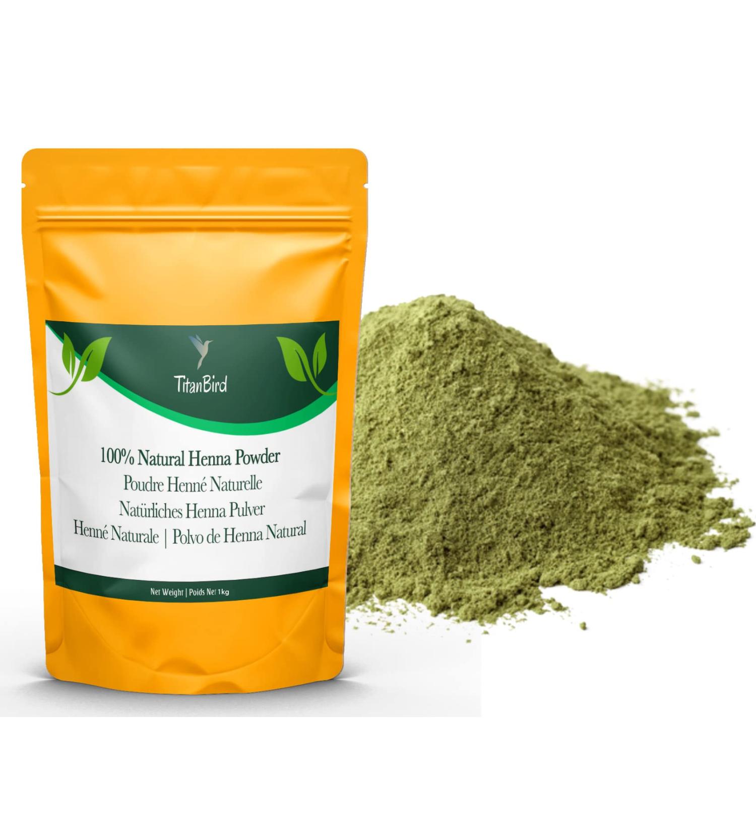 Titanbird 1kg Henna Powder Natural - Pretty Copper Red Highlight - Hair Coloring - Origin: Atlas Mountains - 100% Natural Pure and Without Additives | Premium Quality Fine Powder - Buy Online on GoSupps.com