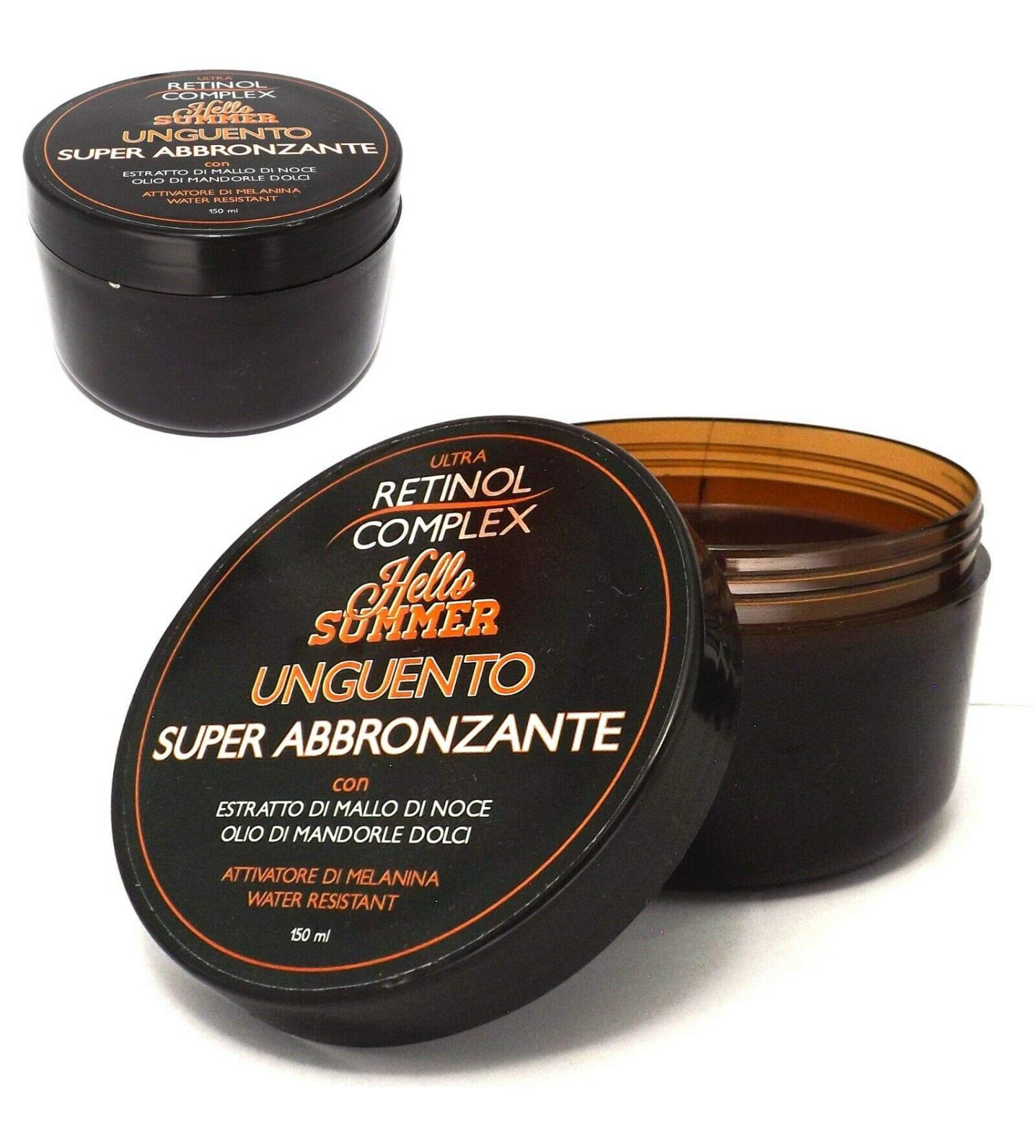 Retinol Complex Super tanning cream with walnut shell extract and sweet almond oil melanin activator and waterproof 150 ml