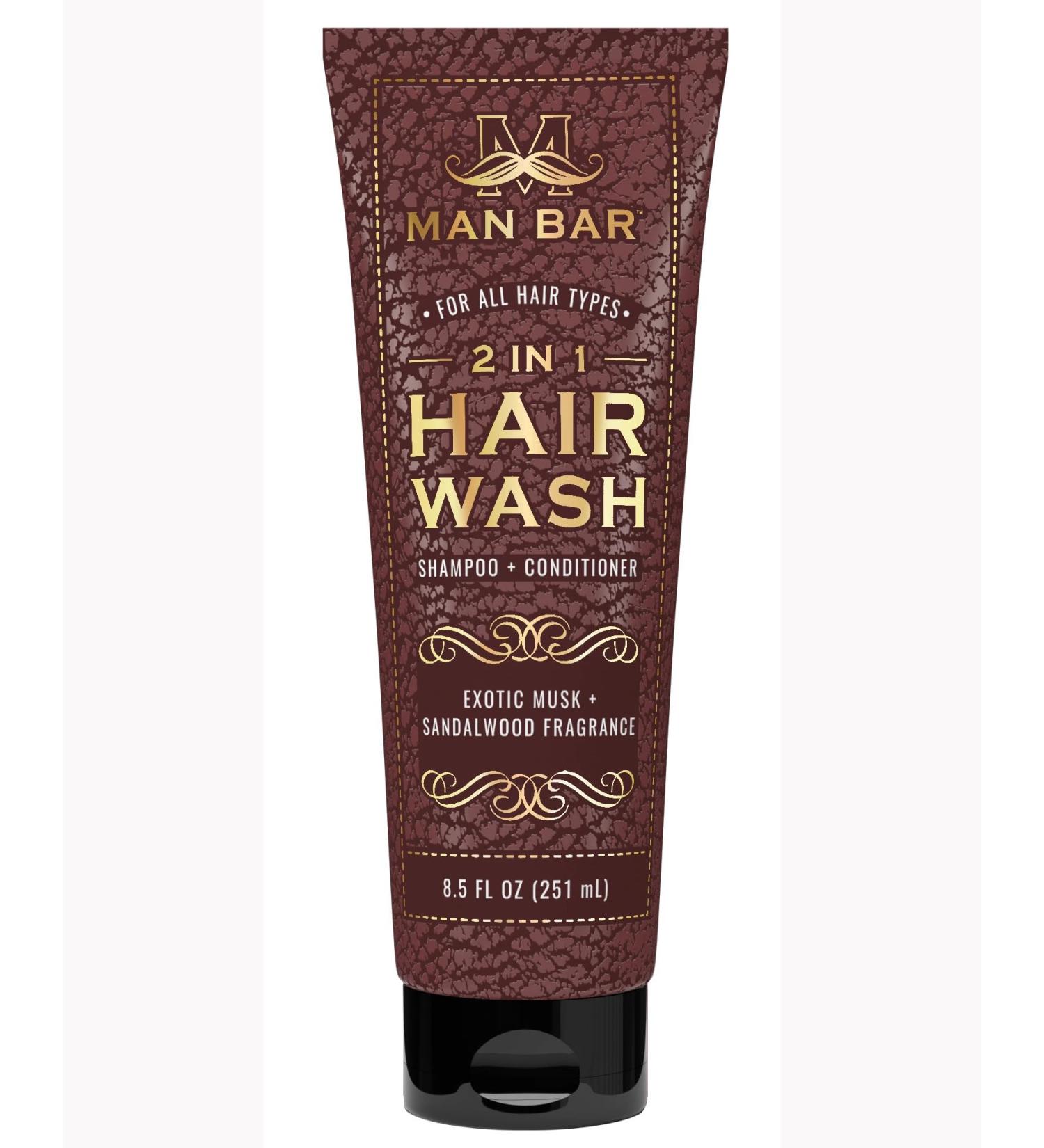 San Francisco Soap Company Man Bar 2 IN 1 Hair Wash - Exotic Musk & Sandalwood Luxury - Buy Online on GoSupps.com