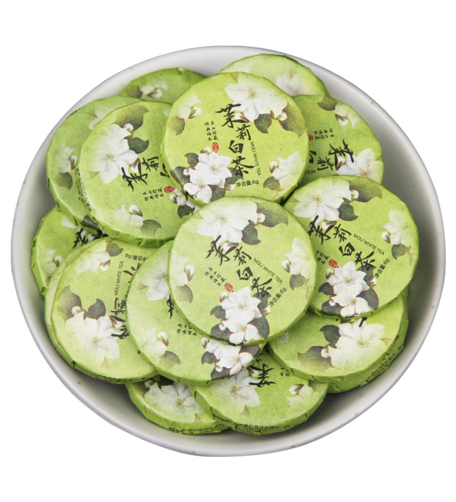 HQZM Yunnan Jasmine Old Boom White Thee Collied Cakes 500g 1764oz Geury White Thee Met Bloemen charms - Buy Online on GoSupps.com