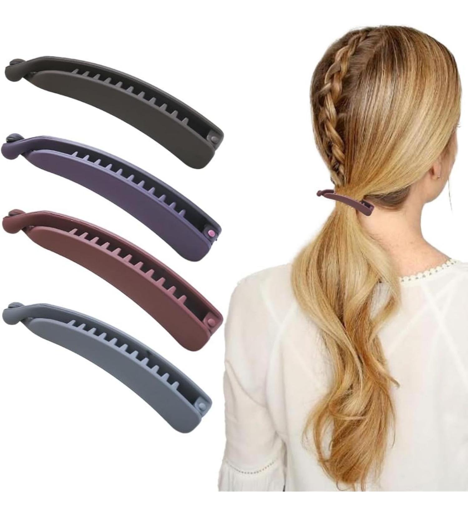 CPJJ 4 Pieces Large Banana Hair Clips For Women Hair Clips For Fine Hair Ponytail Holder Banana Clips For Fine Thick Hair - Buy Online on GoSupps.com