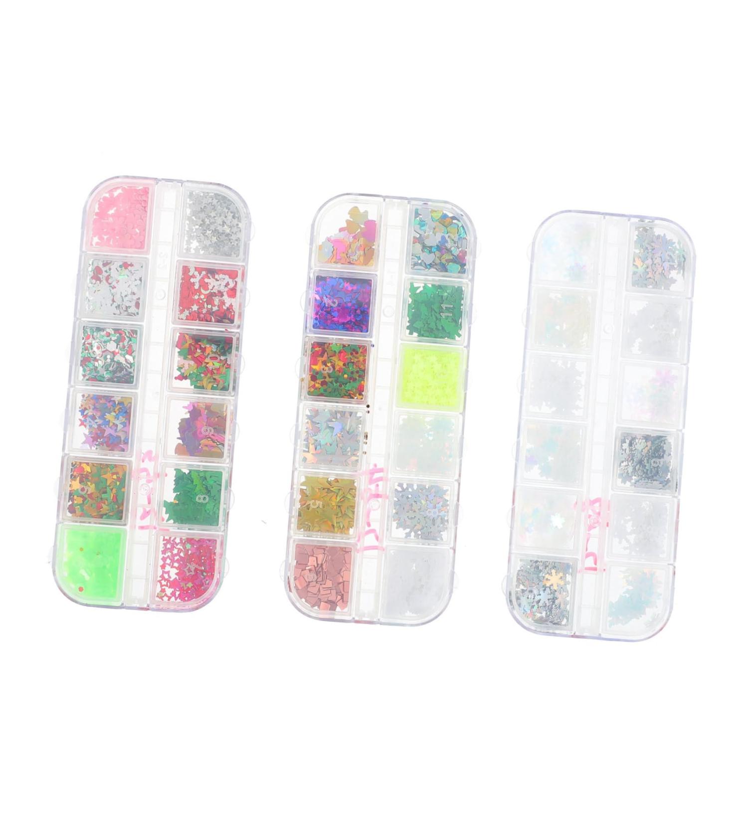 Shop Healeved Nail Art Sequins - 3 Boxes of Charms & Decals for DIY Nail Designs | International Shipping Available - Buy Online on GoSupps.com