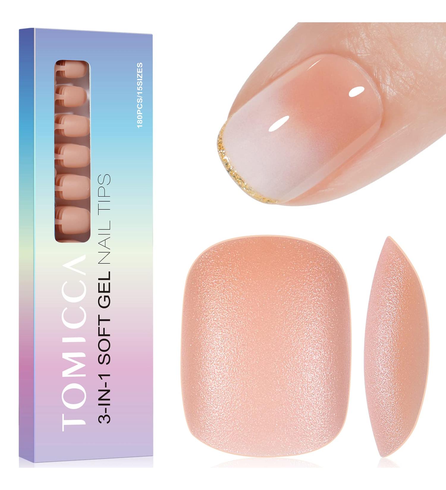 TOMICCA Extra Short Oval Nail Tips 180PCS Soft Gel Nails - Matte Full Coverage 15 Sizes - Nude Press On Tips for Nail Art Extensions - Buy Online on GoSupps.com