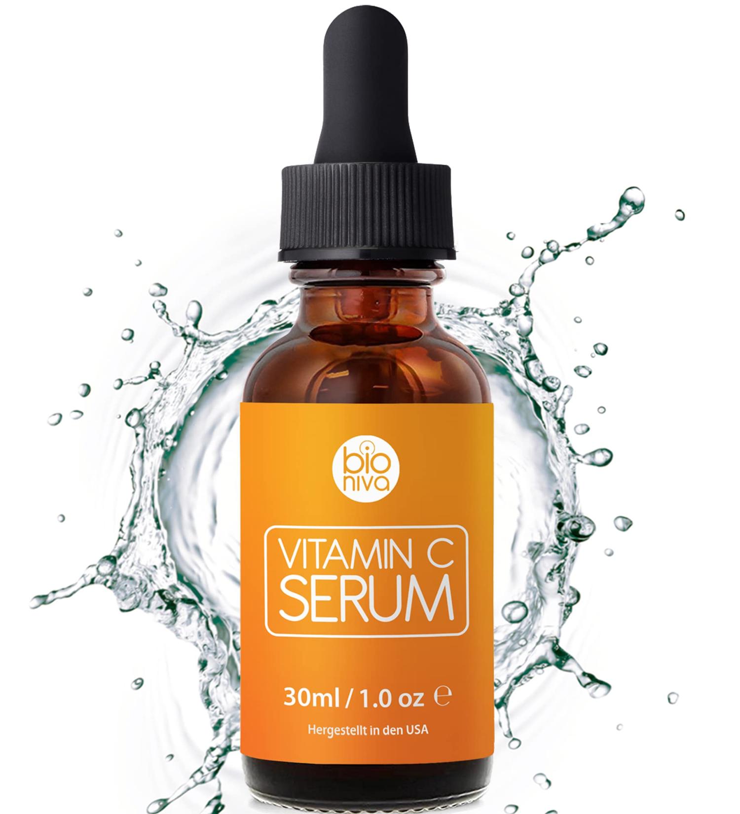 Bioniva Vitamin C Serum for Face with Vitamin E, Hyaluronic Acid - Vegan & Organic Anti Wrinkle Serum for Ageless Skin - Stimulate Collagen, Reduce Fine Lines - 1oz - Buy Online on GoSupps.com