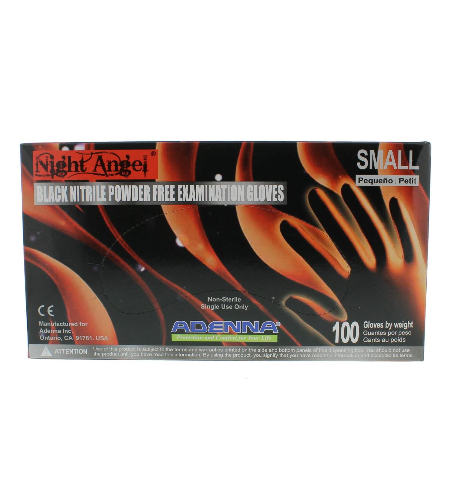 Adenna Night Angel 4 mil Nitrile Powder Free Exam Gloves Small (Pack of 100) Ngl222 Gloves - Buy Online on GoSupps.com