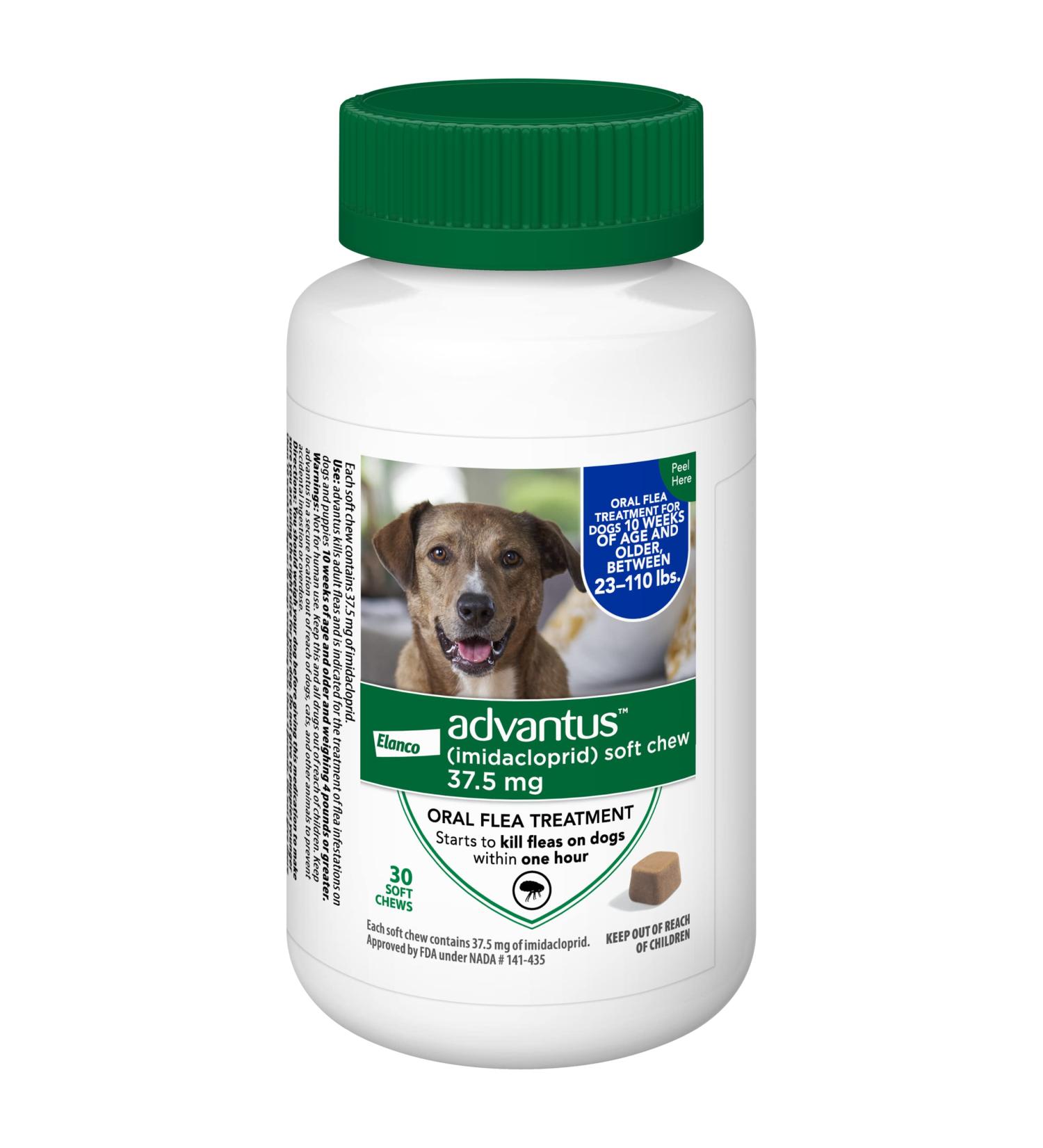 Advantus 30-Count Chewable Flea Treatment for Large Dogs (23-110 lbs) - 37.5mg - Buy Online on GoSupps.com