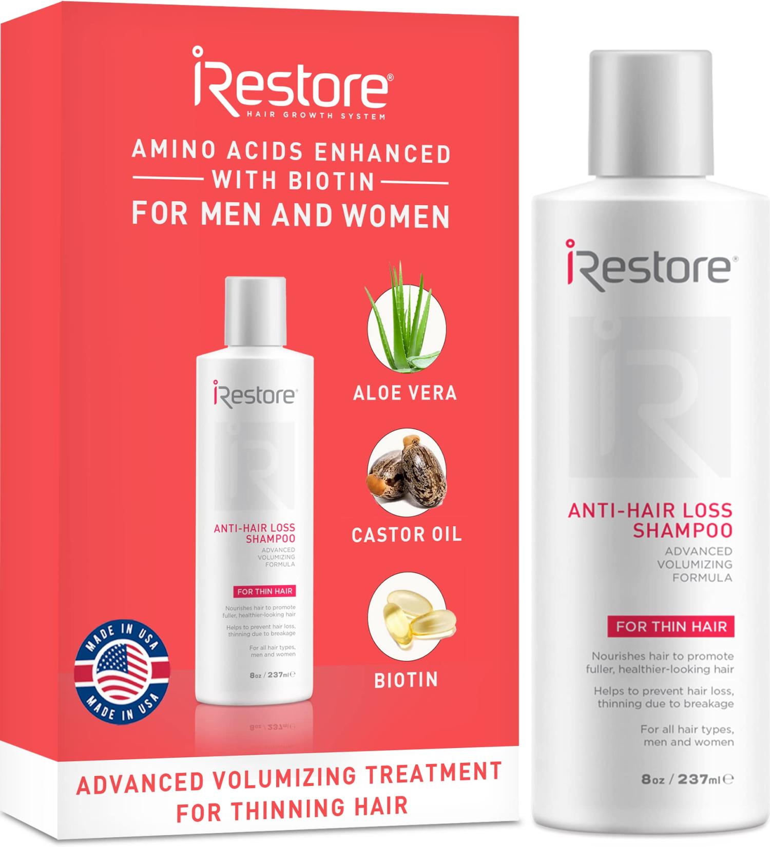 iRestore Biotin Anti Thinning Shampoo for Hair Growth - Men & Women - 8 Ounce - Buy Online on GoSupps.com