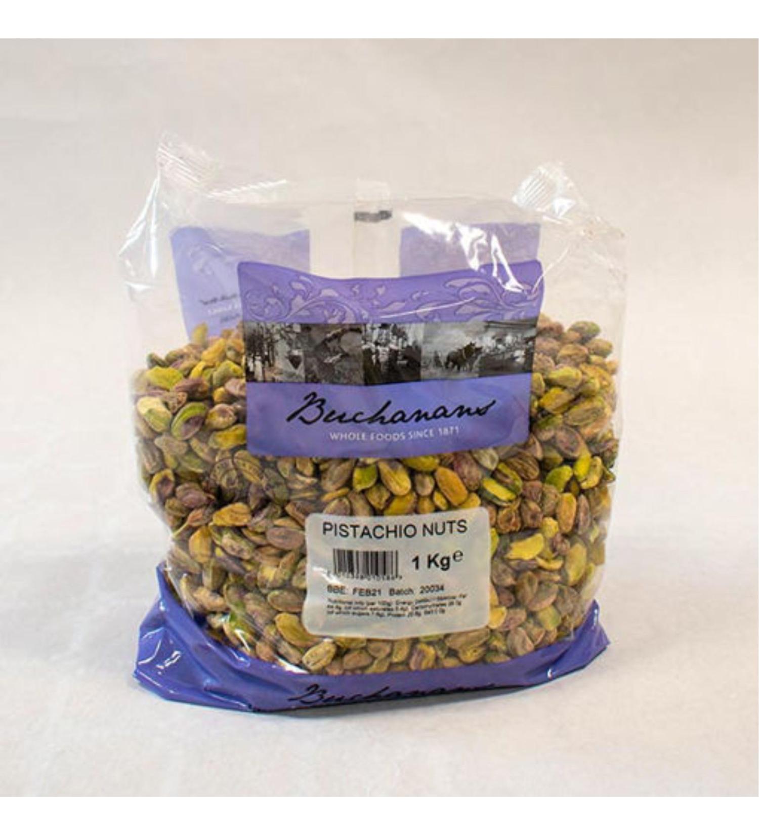 Pistachio Nuts 1kg. Buchanans Resturant Quality. add a savoury nutty crunch to pasta and salads. whether that be sweet or savoury
