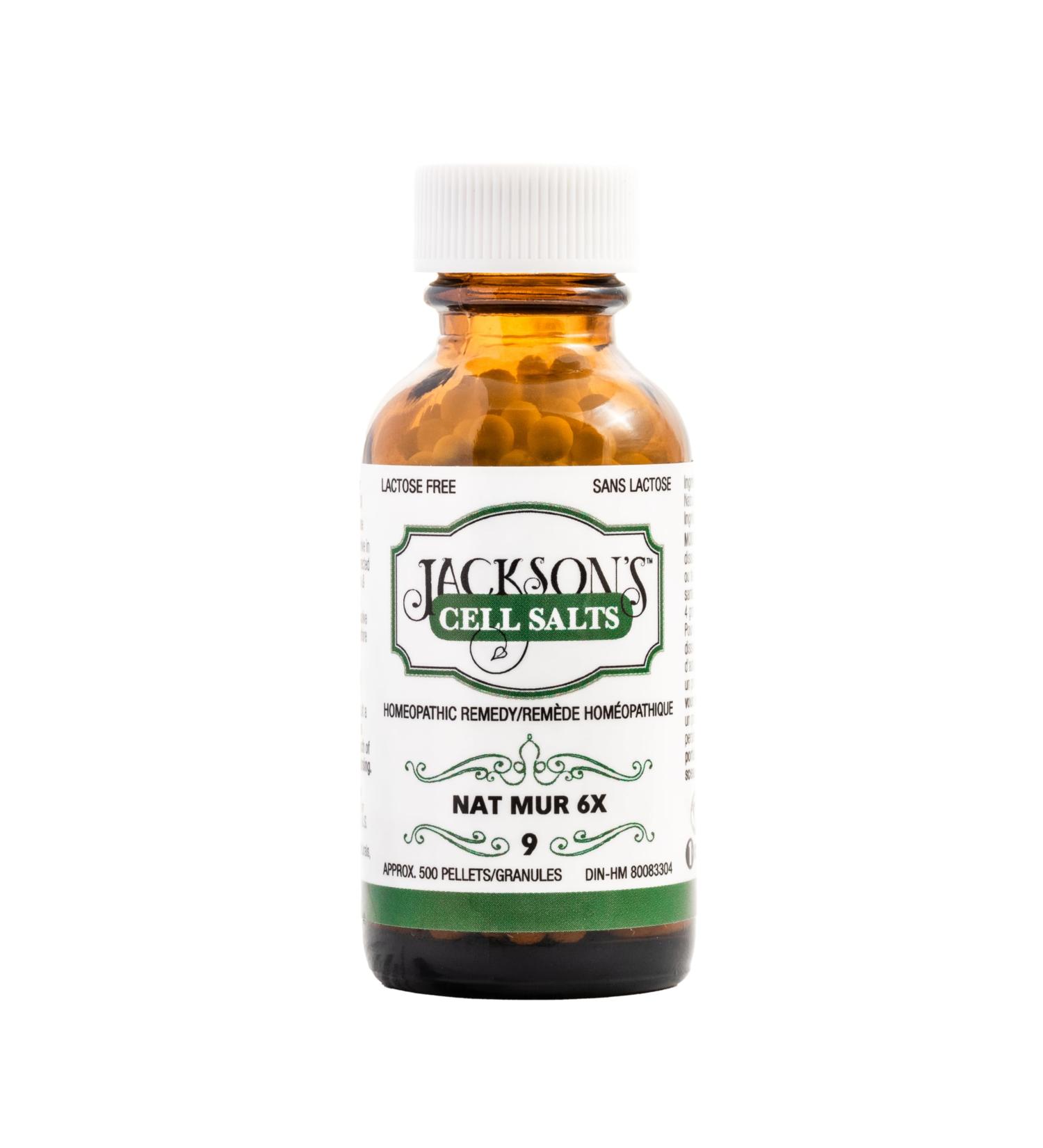 Jackson s #9 Cell Salt NAT Mur 6X (500 Pellet Bottle) Certified Vegan Lactose-Free Schuessler Tissue Salt Natrum Muriaticum 6X Unflavored 500 Count (Pack of 1) - Buy Online on GoSupps.com