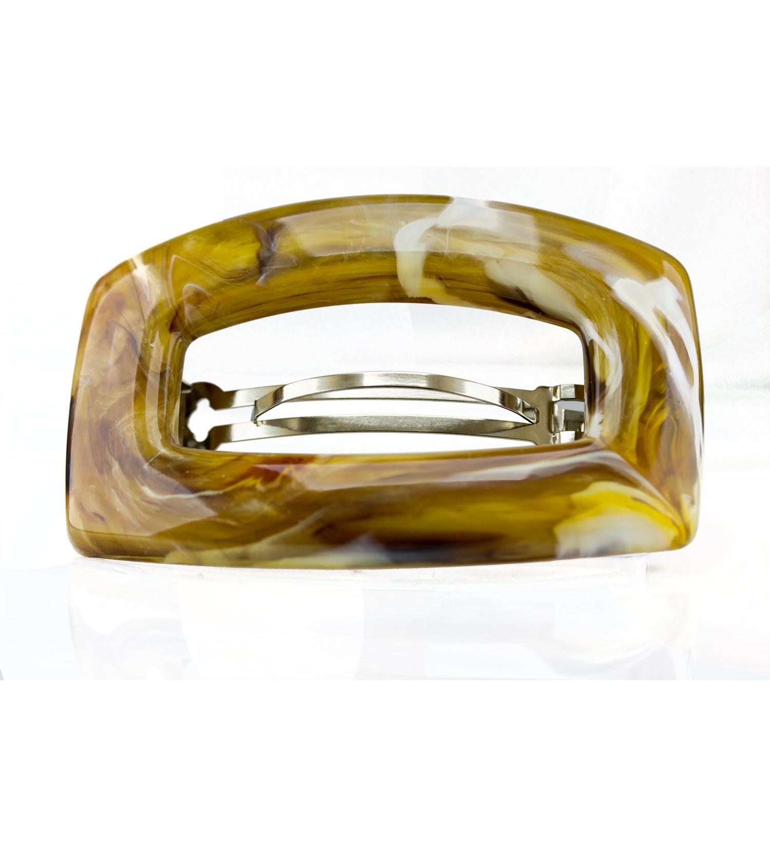 1pc rectangular patent clasp approx. 9cm long and 6cm wide in horn - Made in Germany - WeLoveBeads