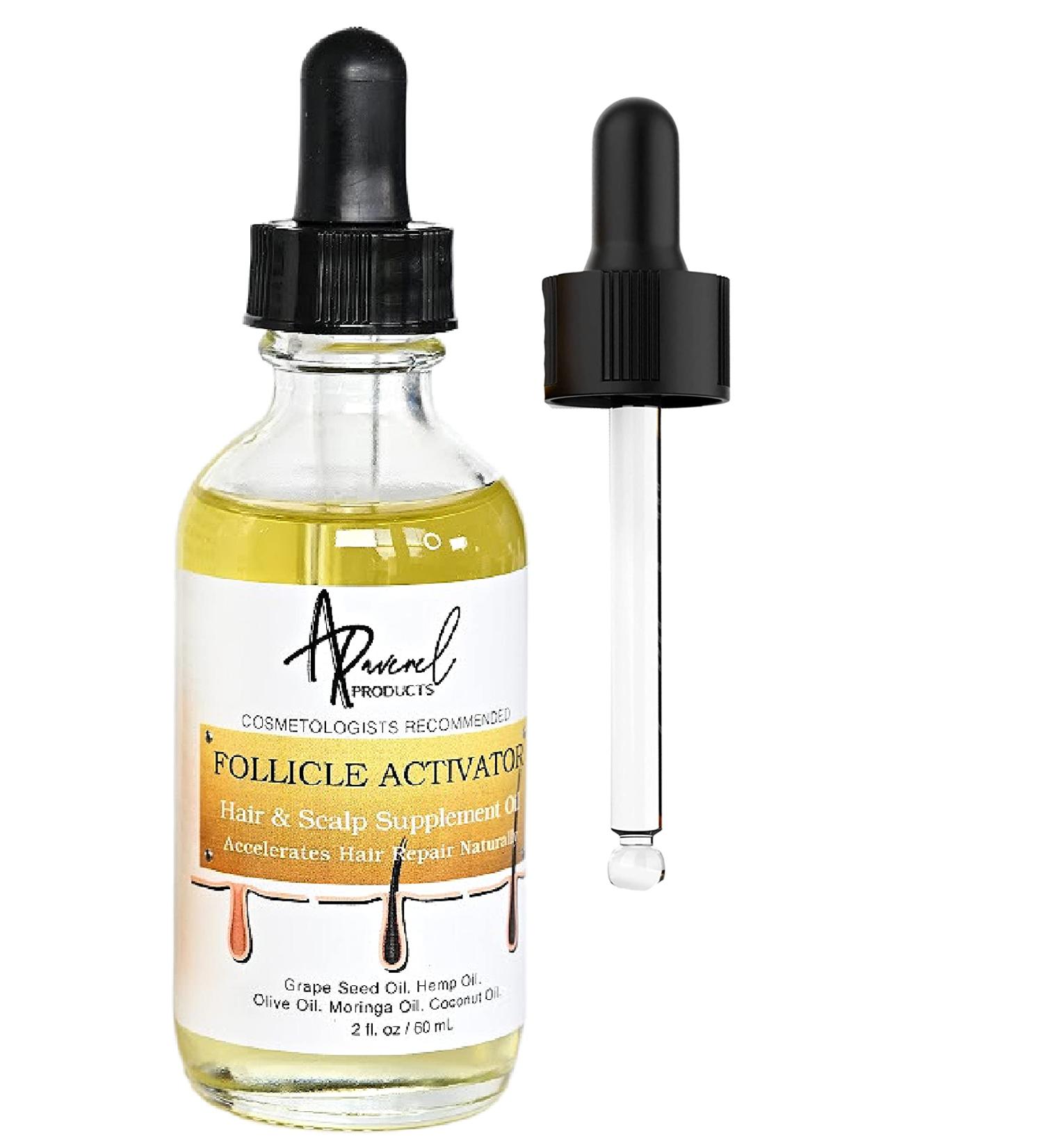 Aravenel Hair Follicle Stimulator: 2Fl Oz Hair Growth Oil Rich in Vitamins, Grape Seed Oil & Hemp Oil Serum for Scalp - Stimulates Regrowth - Buy Online on GoSupps.com