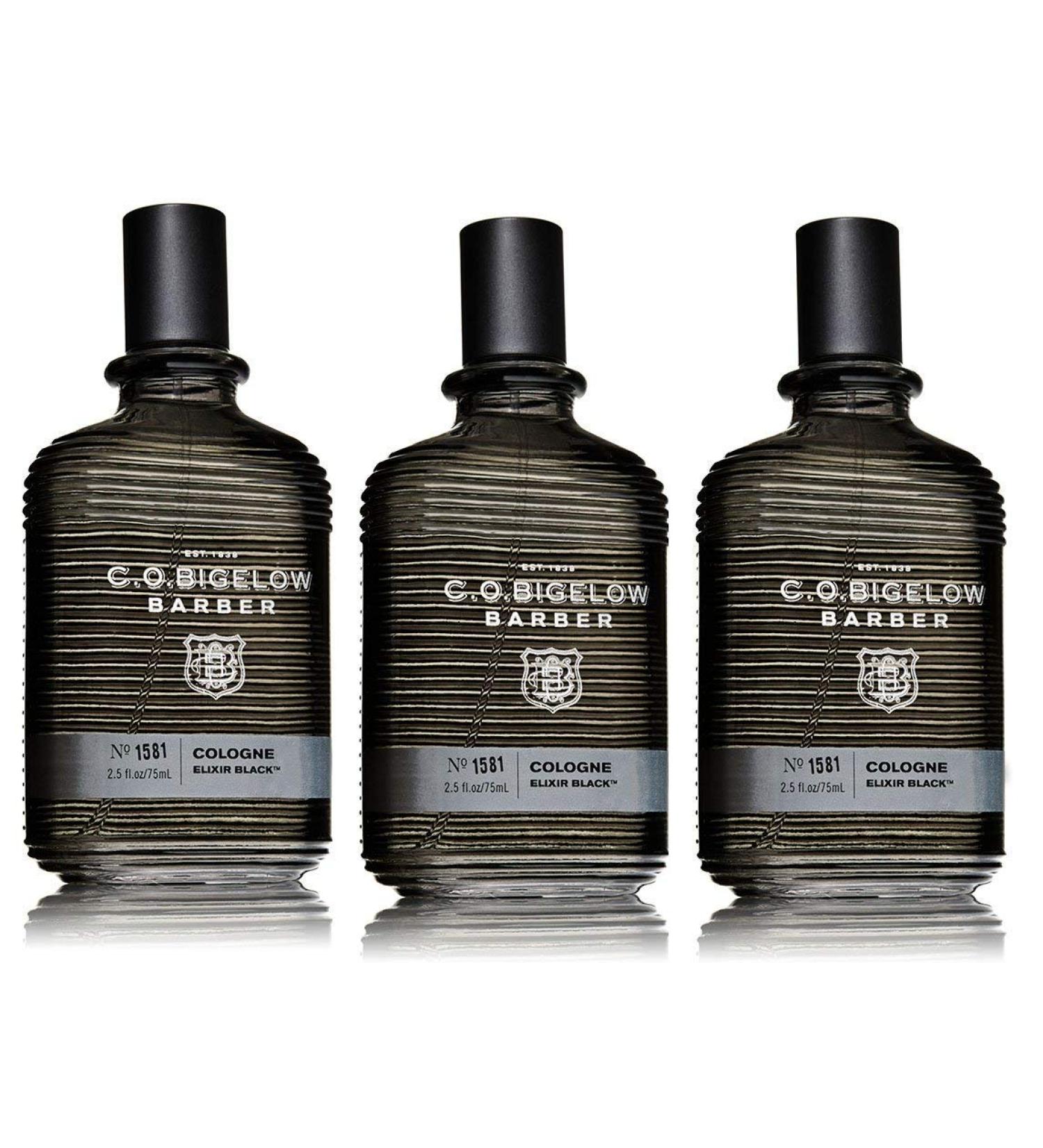 3 Elixir Black No. 1581 2.5 fl oz Cologne for Men - Musk & Vanilla Long Lasting Mens Cologne - Fresh Refined Masculine Perfumes for Men