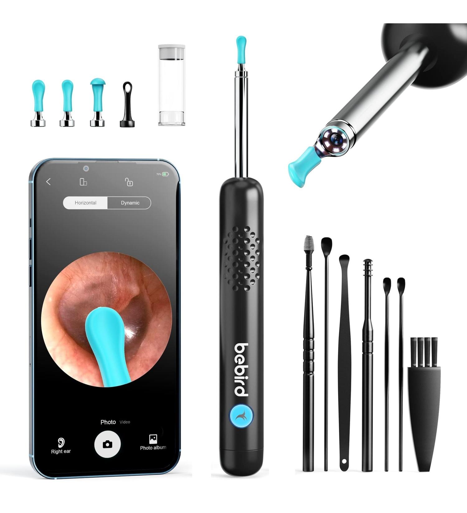Wireless Ear Wax Removal Tool Camera - R1 Upgraded with 1080P HD Waterproof Ear Camera for iPhone & Android - Black - Buy Online on GoSupps.com