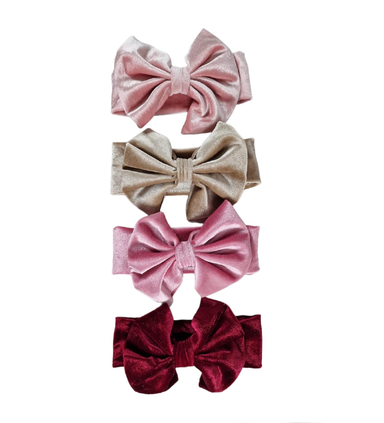 ROYAL ICON Baby Girl Headbands - Luxuriously Soft Bows for Little Princess - Pattern 6 (PK4) - Buy Online on GoSupps.com