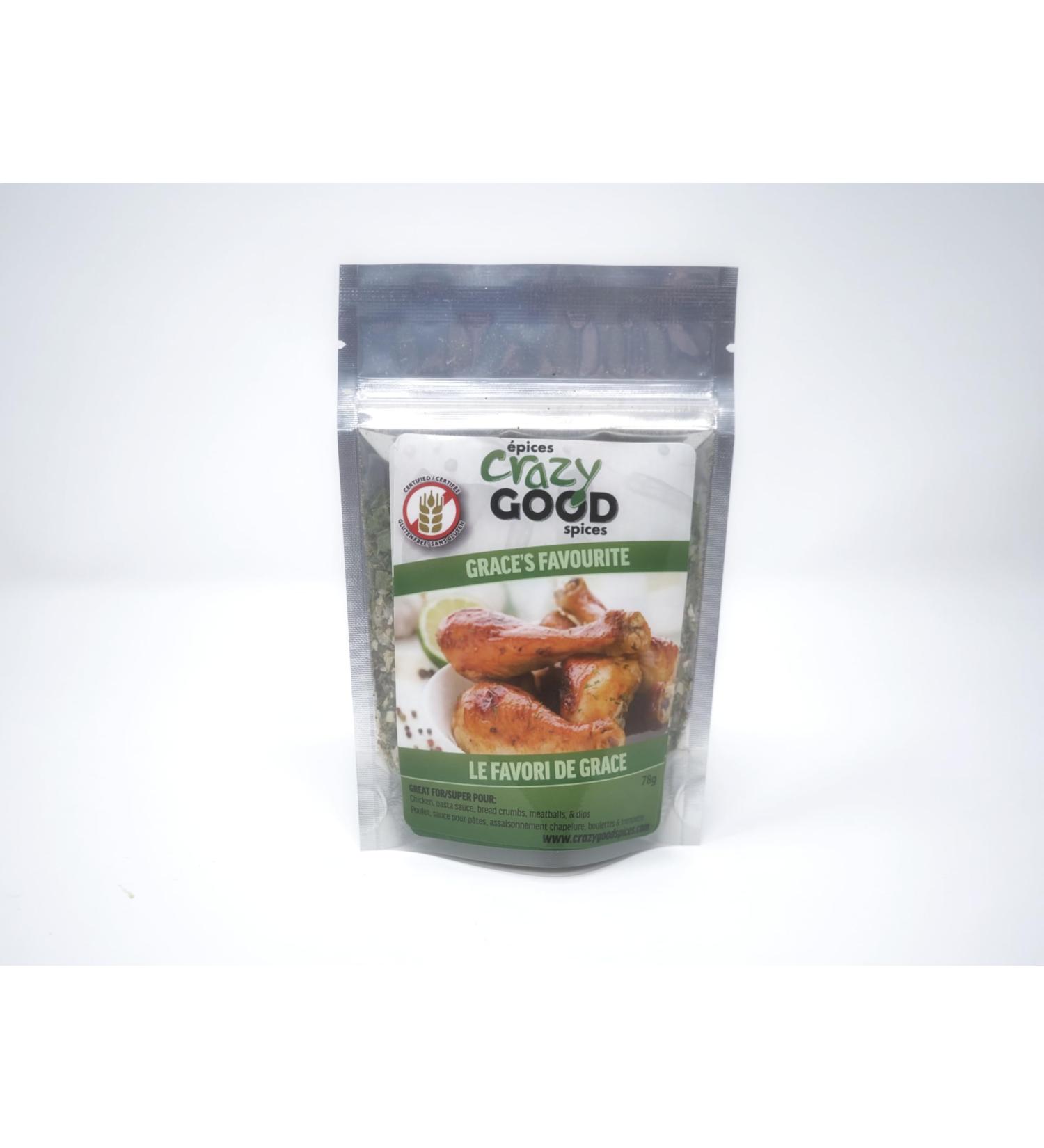 Crazy Good Spices Natural Essential Pack Gluten Free From Natural Ingredients Salt free - 1 Count - Graces Favourite flavour - LE FAVORI DE GRACE (60g) - Buy Online on GoSupps.com