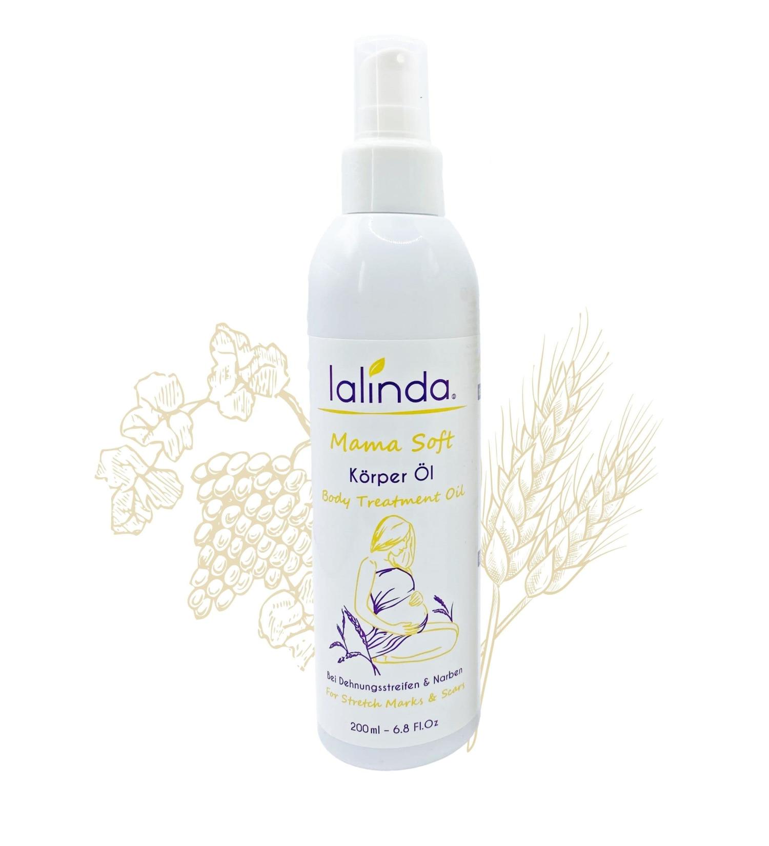 Lalinda Mama Soft Body Oil - Natural Vegan Skin Care for Scars & Stretch Marks During Pregnancy | 200ml - Buy Online on GoSupps.com