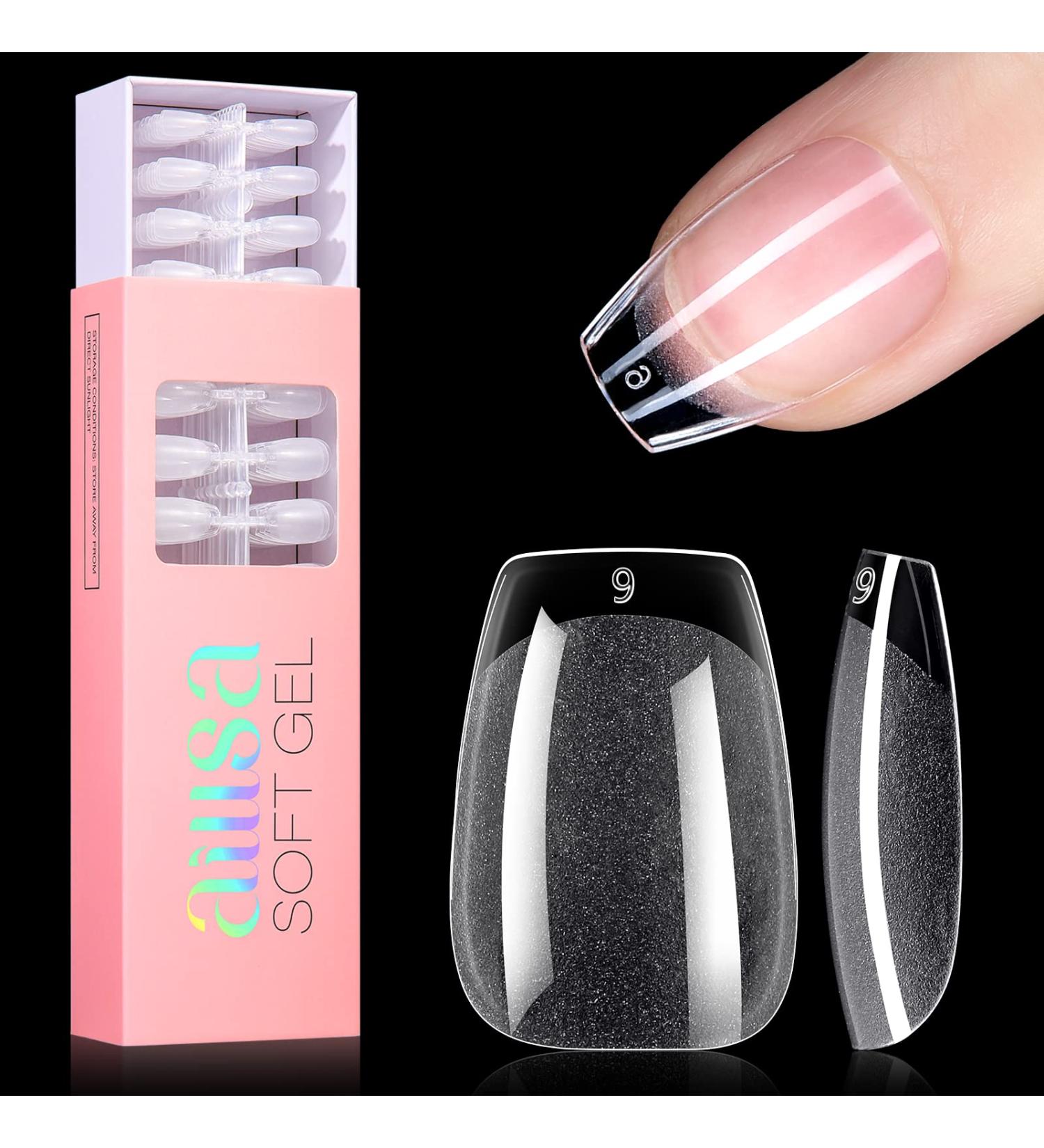 AILLSA Short Coffin Nail Tips - 360pcs Press On Matte Gel Full Cover False Nails with Gift Box - DIY Nail Extensions Kit (EX Short Coffin) - Buy Online on GoSupps.com
