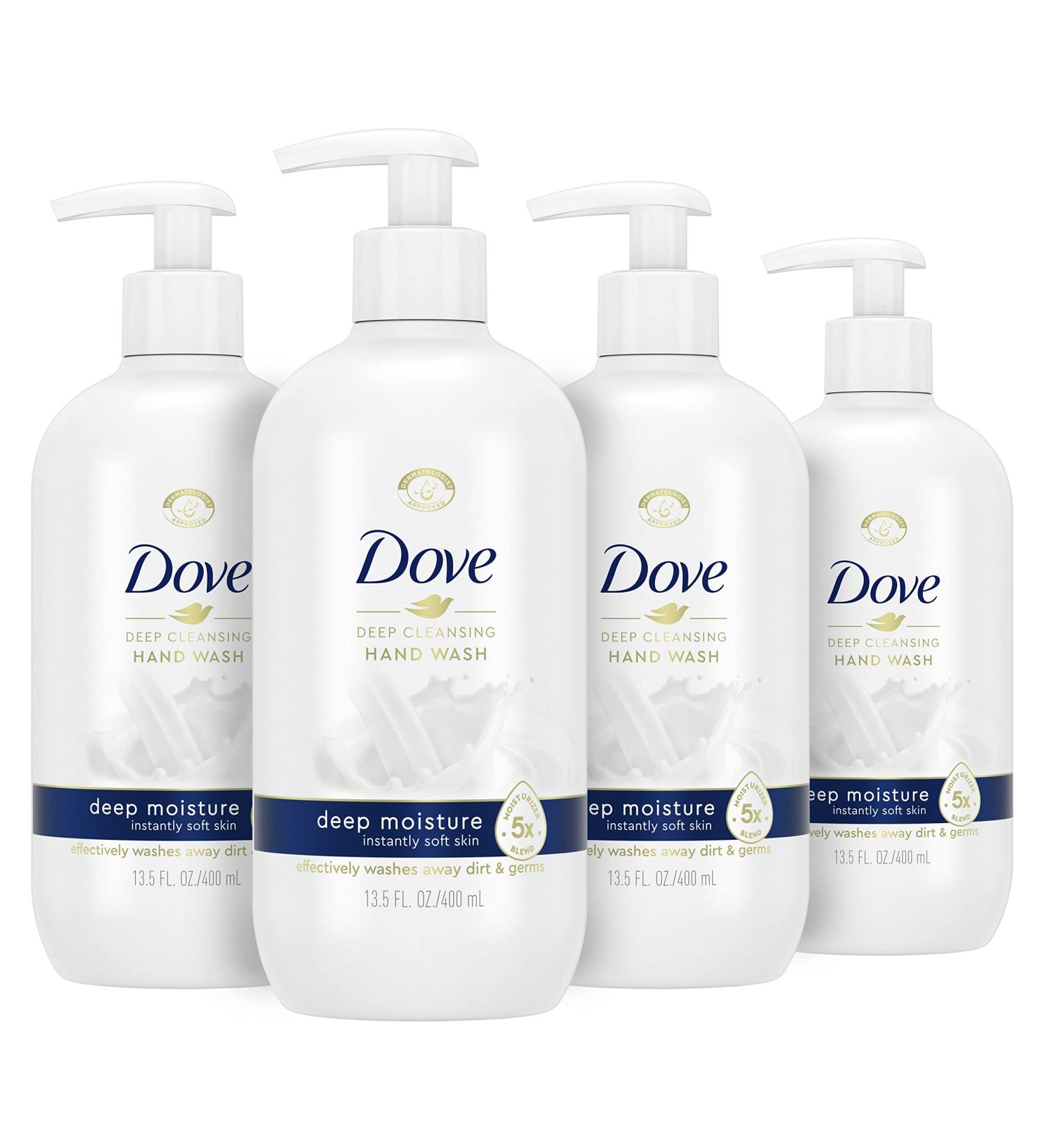Dove Deep Moisture Hand Wash 13.5 Fl Oz (Pack of 4) - Cleanser for Clean, Soft Hands - Buy Online on GoSupps.com