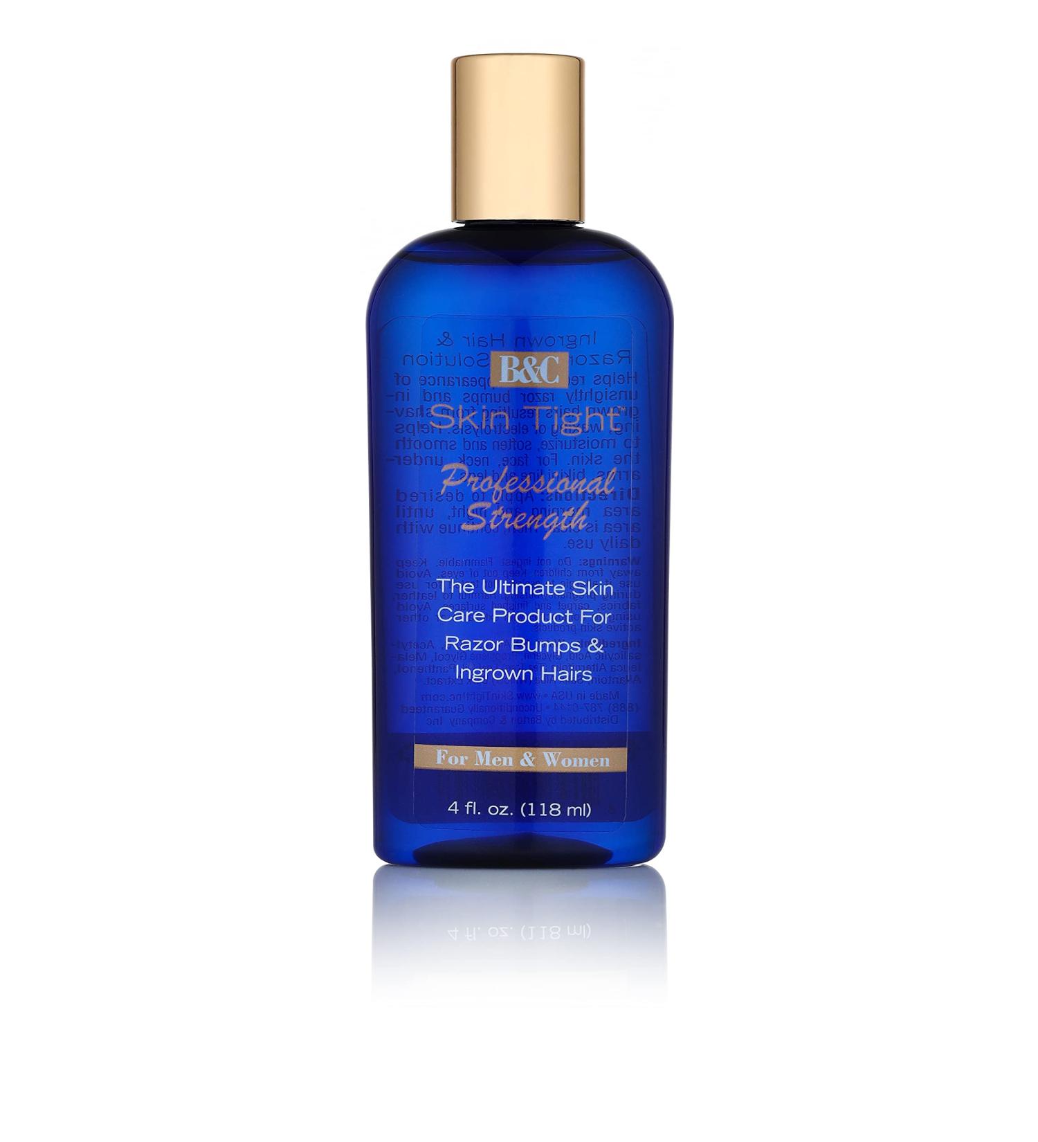 B&C Skin Tight Professional Solutions for Razor Bumps and Ingrown Hair 4oz(118ml) for Men & Women