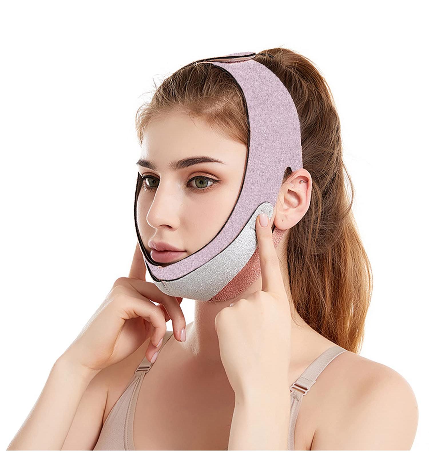 Adjustable Anti-Snoring Chin Strap - Comfortable Breathable Solution for CPAP Users - Pink - Buy Online on GoSupps.com