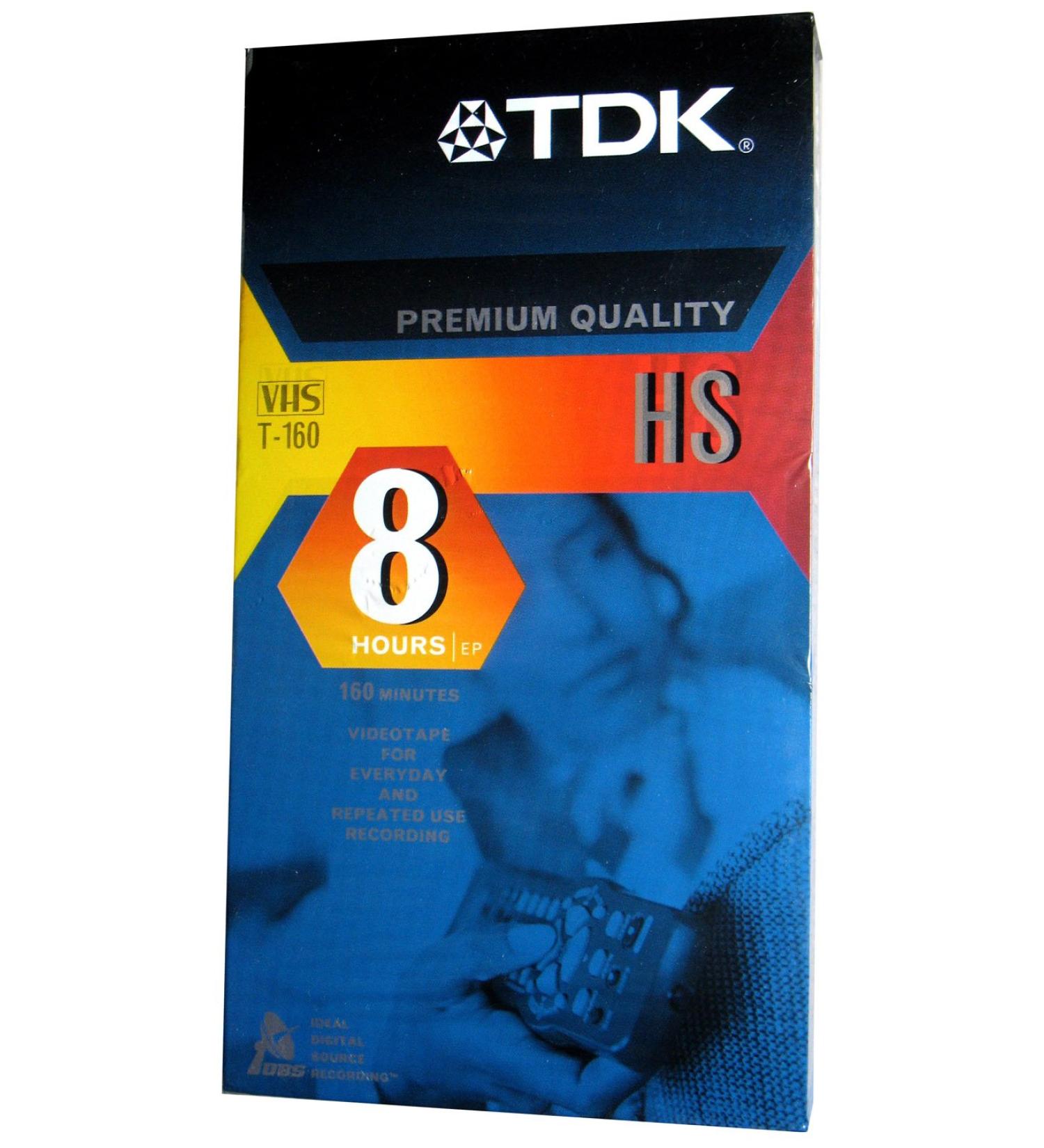 TDK T-160 HS - Premium Quality - Blank VHS Tapes - 8 Hrs EP - 3 Pack