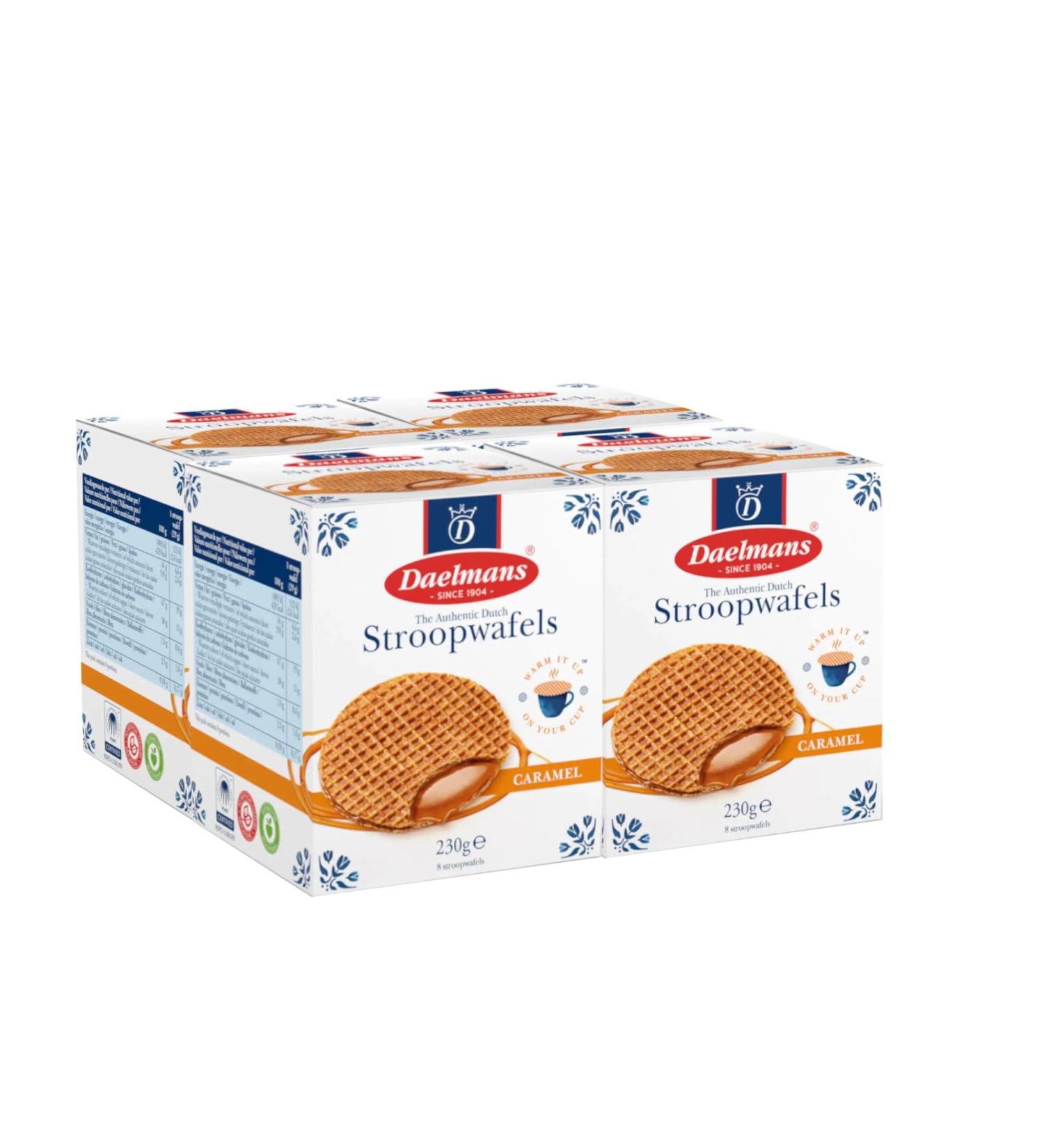 Dutch Stroopwafel Multipack Daelmans Caramel Waffles 4 x 230g Boxes (32 Wafels Total) - Buy Online on GoSupps.com