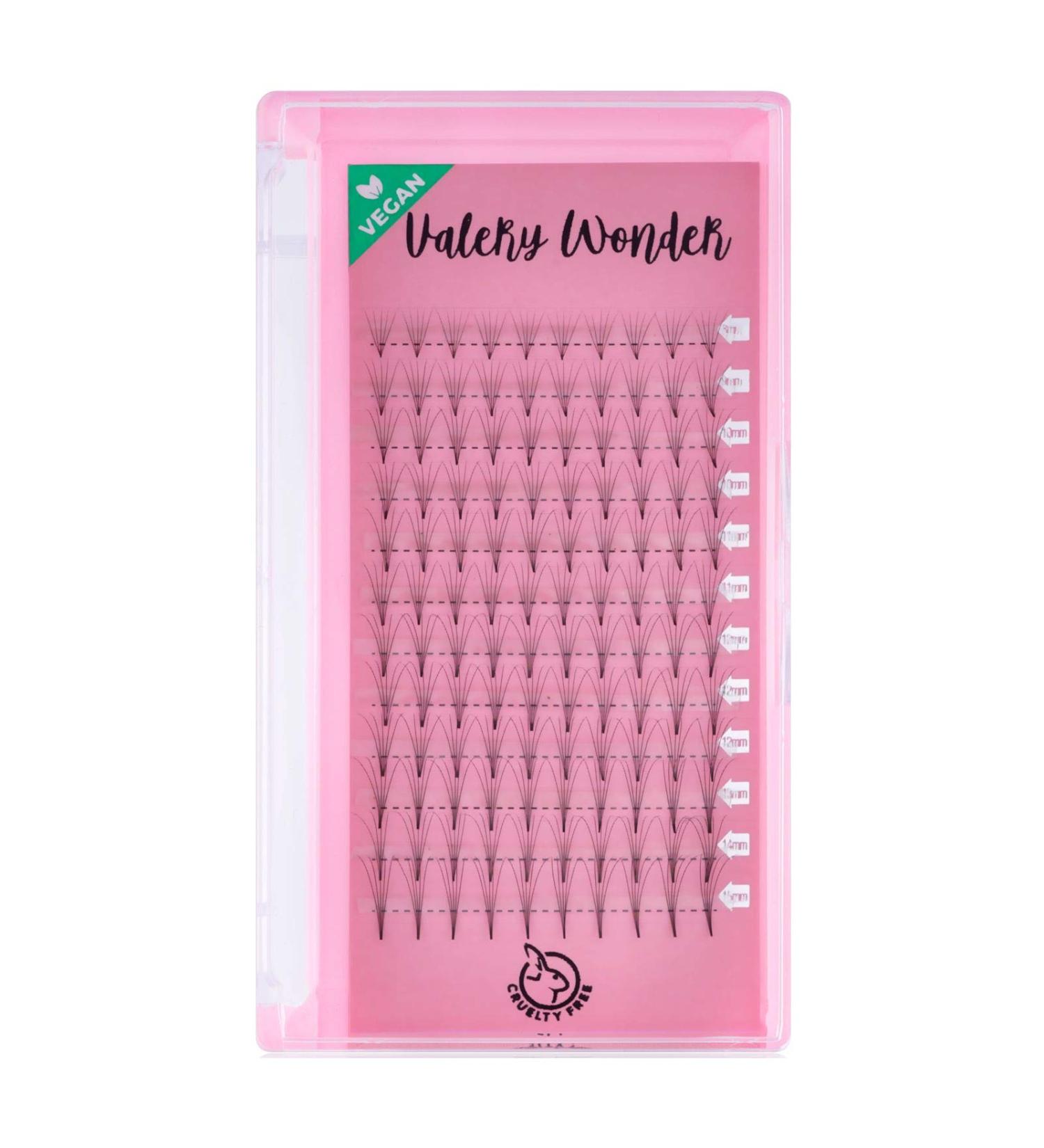 Eyelash extension volume eyelash fans - 5D 0.07mm D-Curl 8-15mm Mix - pre-fanned volume fans - premade Russian volume fans