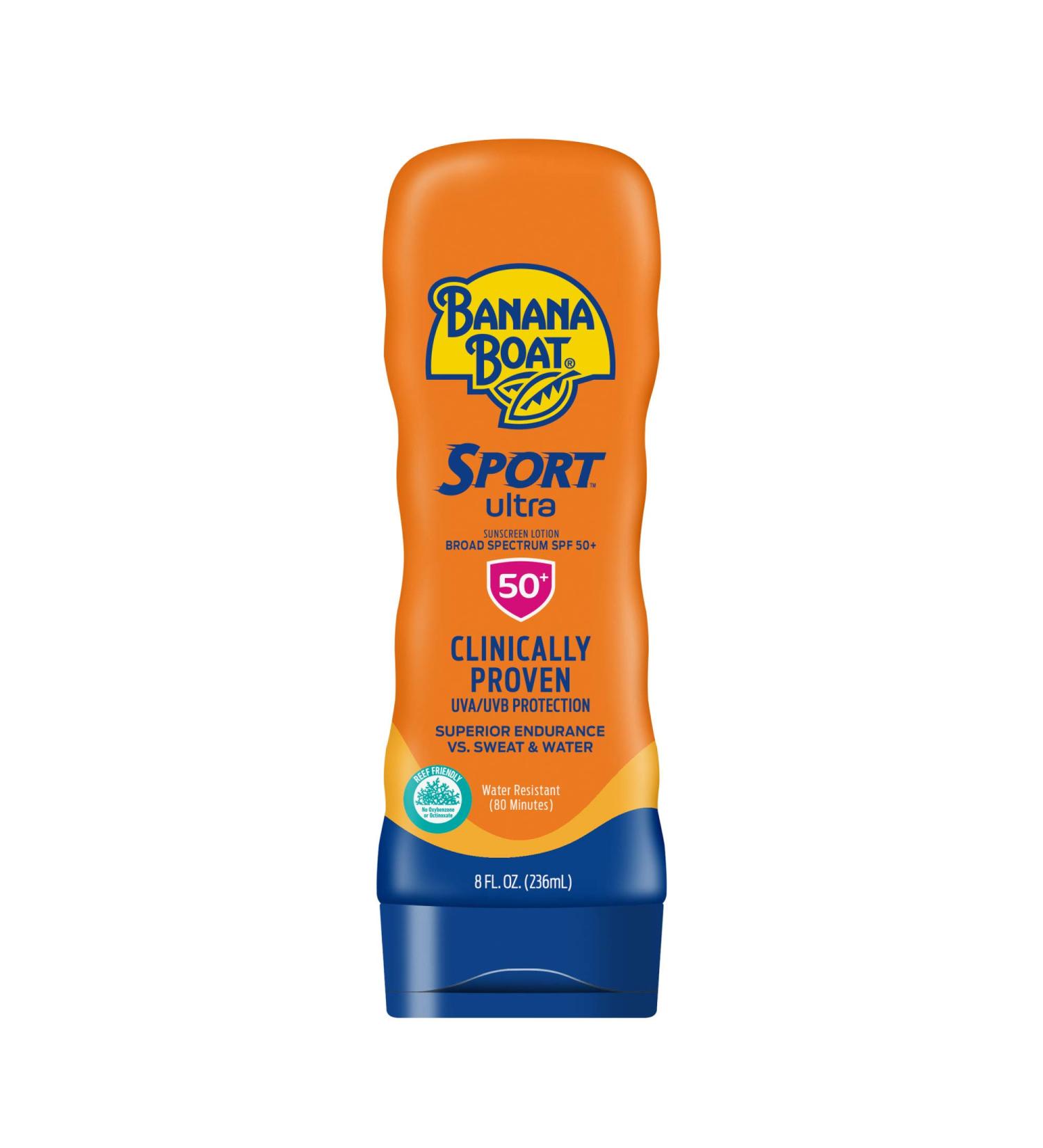 Banana Boat Sport Ultra SPF 50 Sunscreen Lotion 8oz | Oxybenzone-Free Water-Resistant Sunblock SPF 50 - Buy Online on GoSupps.com
