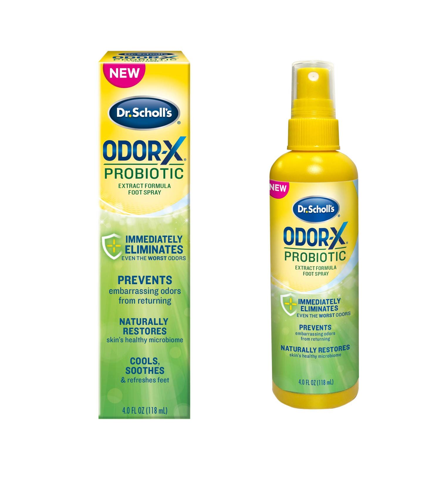Dr. Scholl's Probiotic Foot Spray 4oz - Odor Eliminator & Shoe Deodorizer - Buy Online on GoSupps.com