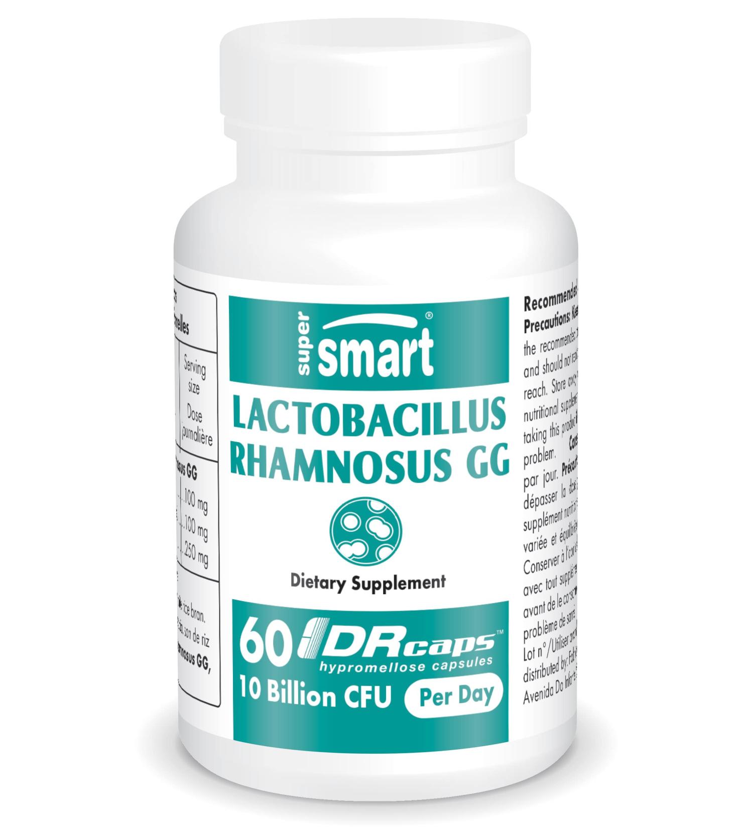 Lactobacillus Rhamnosus GG - Vegan Prebiotic for Gut Health & Immune Support - 60 Gluten-Free Capsules | Supersmart - Buy Online on GoSupps.com