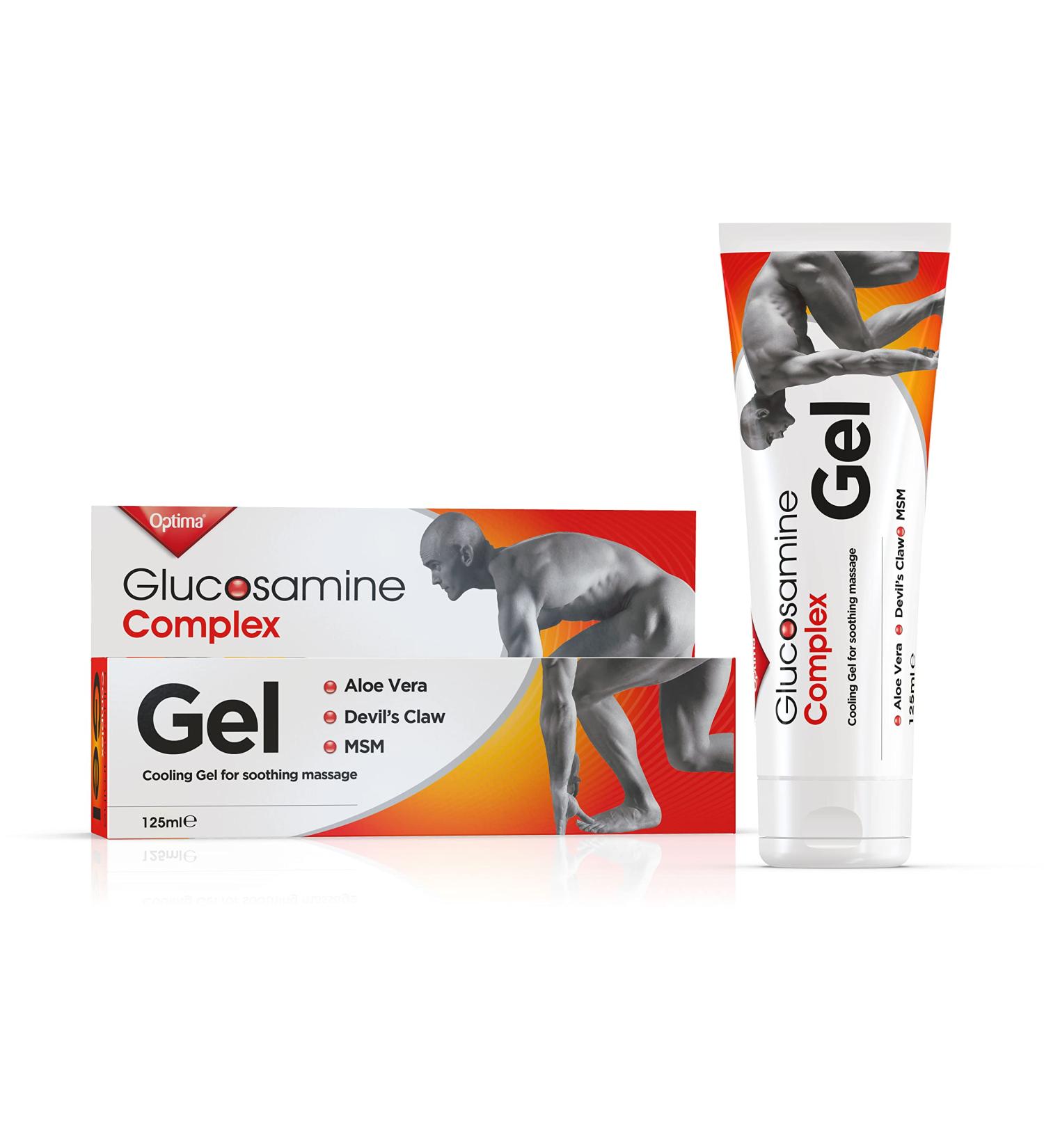 Optima Glucosamine Complex Gel 125ml - Natural Cooling Relief with Aloe Vera, Devil's Claw, and MSM - Cruelty-Free - Buy Online on GoSupps.com