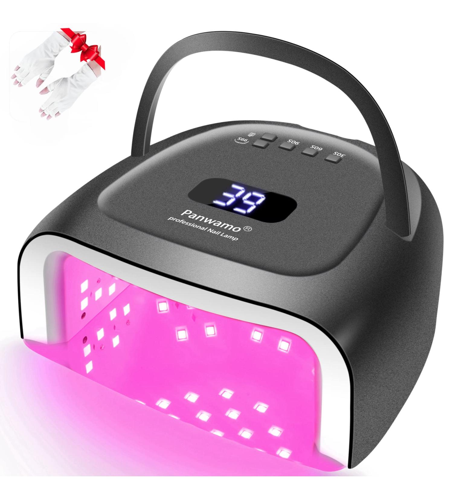 Rechargeable 60W Cordless UV Nail Lamp with 42 Red-Light Beads - Professional Gel Nail Light for Gel Polish | Automatic Sensor & Portable Nail Dryer | S20-Black - Buy Online on GoSupps.com
