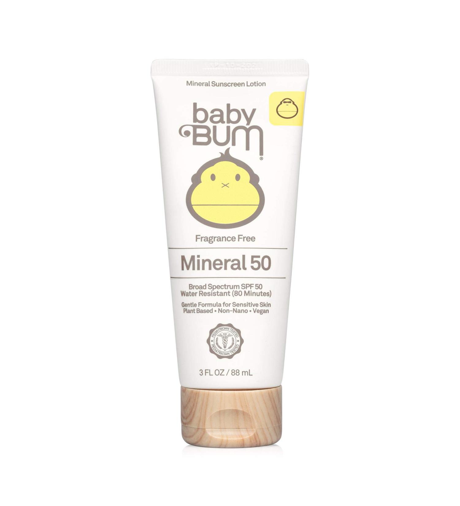 Baby Bum SPF 50 Sunscreen Lotion | Mineral UVA/UVB Protection for Sensitive Skin | Fragrance Free | Travel Size - 3 FL OZ - Buy Online on GoSupps.com