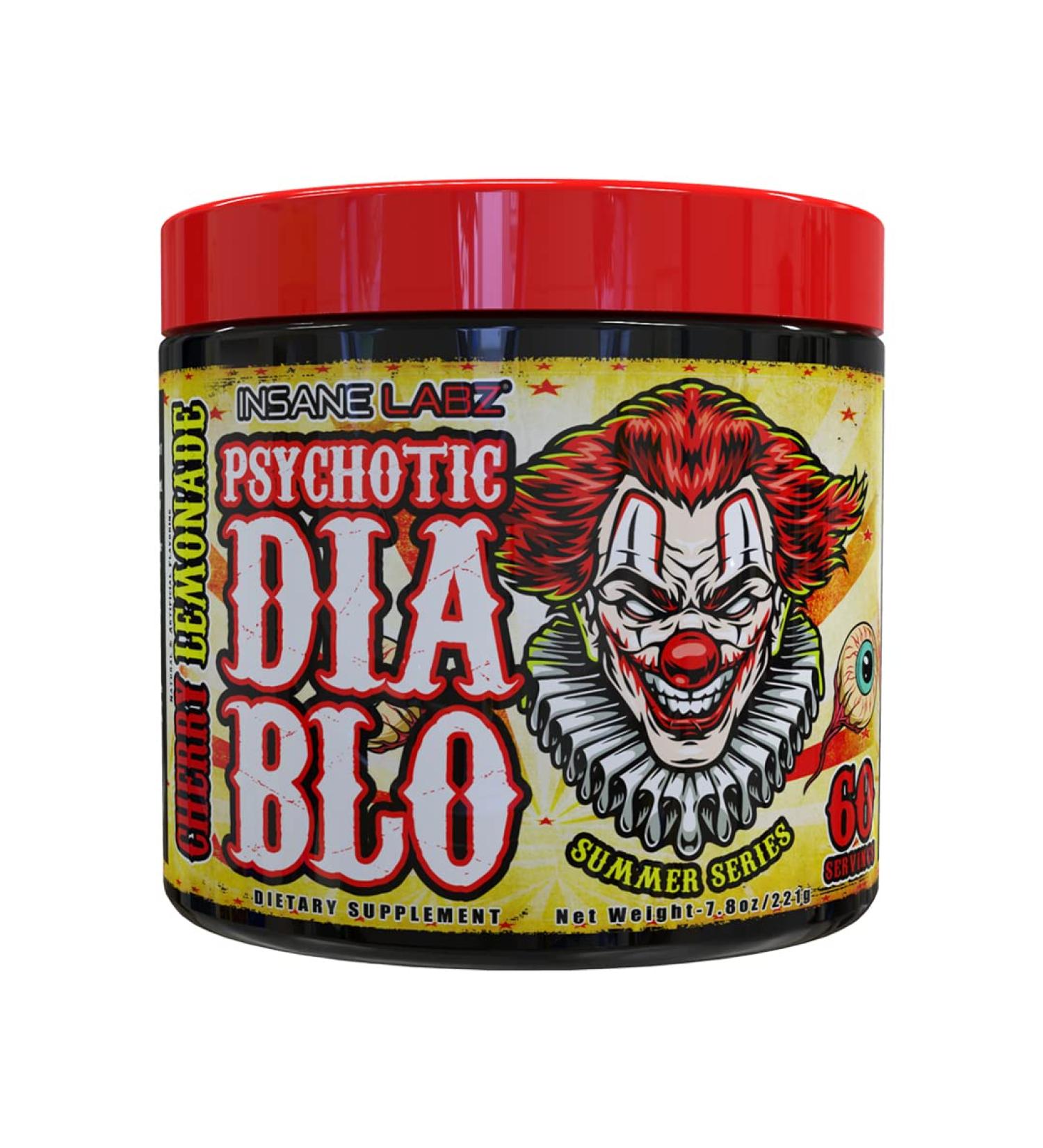 Insane Labz Psychotic Diablo Thermogenic Fat Burner for Men and Women - AMPiberry Fueled with Grains of Paradise, Theobromine, Dandelion Root Extract - Appetite Suppressant - 60 Servings - Buy Online on GoSupps.com