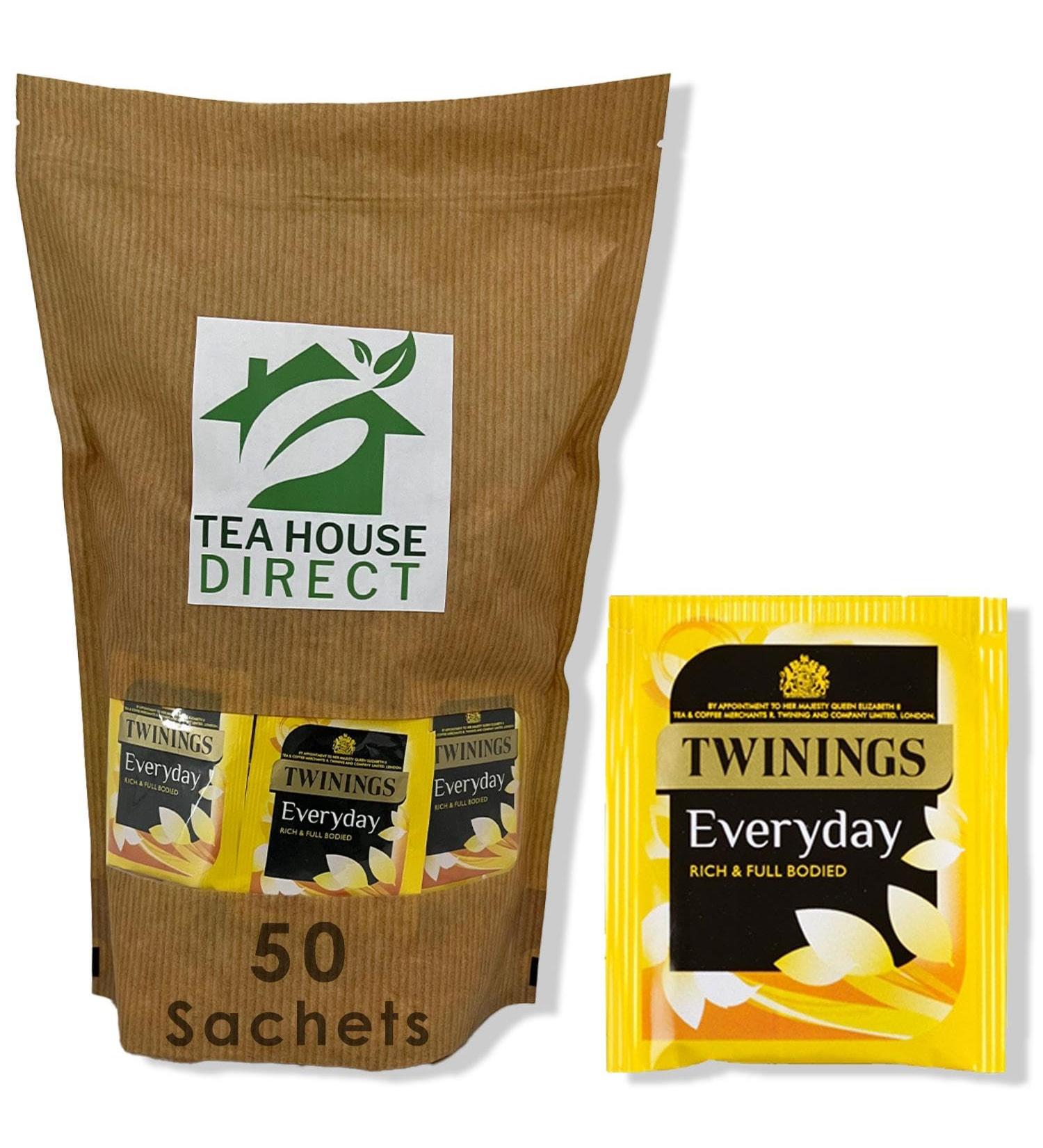 Twinings Everyday Tea Classic Blend Rich and Full Bodied Perfect Brew for any Occassion Medium Caffeine No added Salt Sugar and Artificial Color Free - Pack of 50 Sachets Everyday Pack of 50 Sachets - Buy Online on GoSupps.com