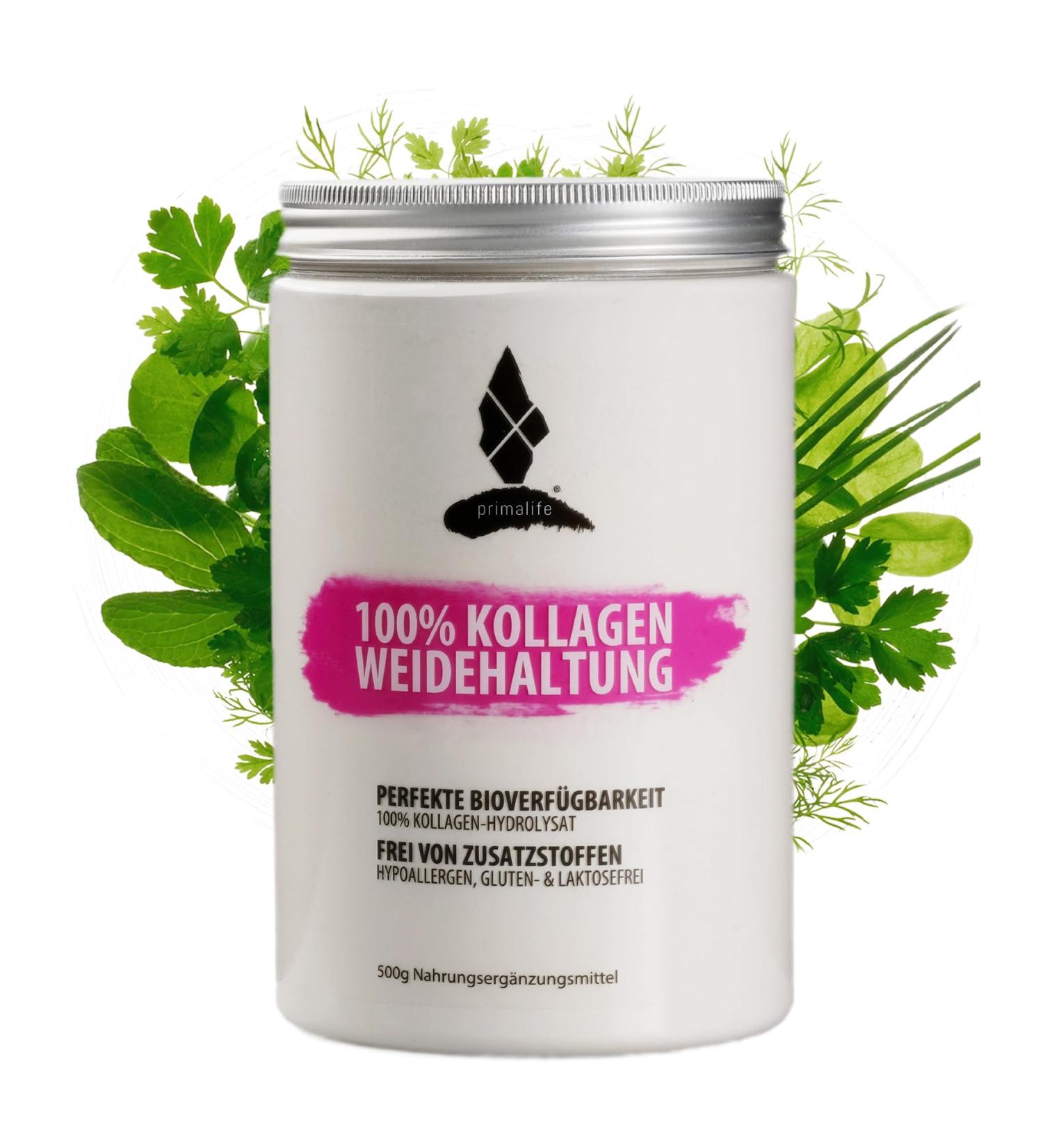 Primalife Collagen Powder 500g - 100% Pure Protein with Collagen Peptides Types 1 2 & 3 - High Protein from Grass-Fed Sources - Buy Online on GoSupps.com