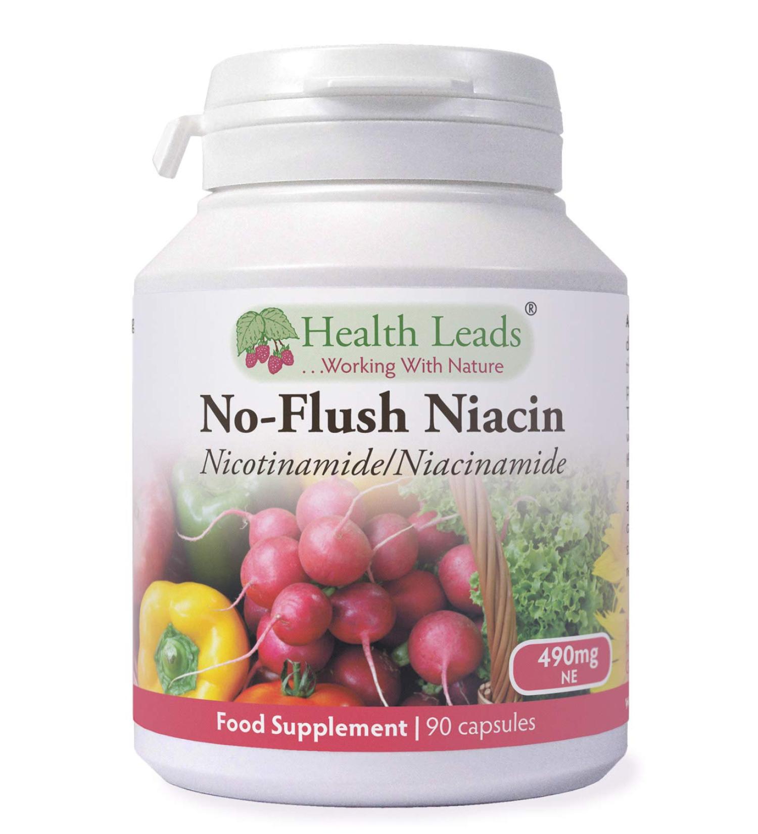 Flush-Free Niacin 490mg x 90 Capsules - Nicotinamide/Niacinamide Supplement | Vegan, Magnesium Stearate-Free, Made in Wales - Buy Online on GoSupps.com