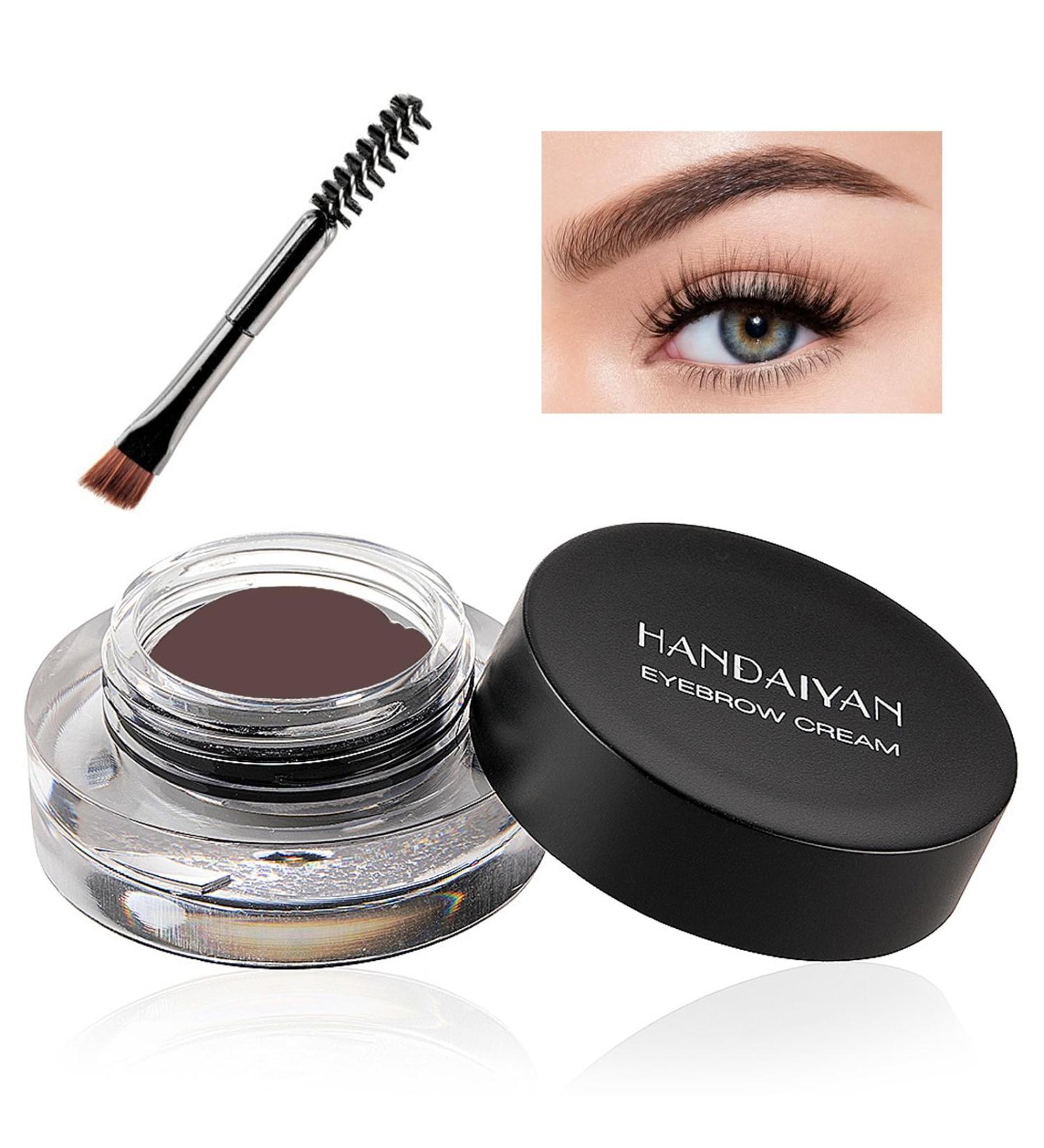 Waterproof Brow Pomade - Long-Lasting Brown Eyebrow Cream with Brush | Smudge Proof & Sweat Resistant Makeup for Women - Buy Online on GoSupps.com